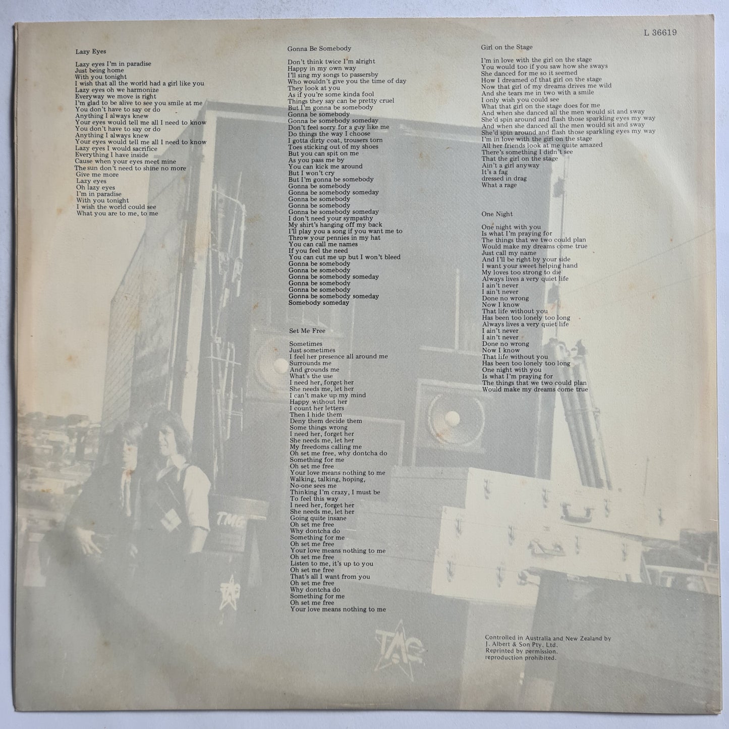 Ted Mulry Gang (T.M.G)– Disturbing The Peace - 1978 - Vinyl Record LP - Sound Hound Records