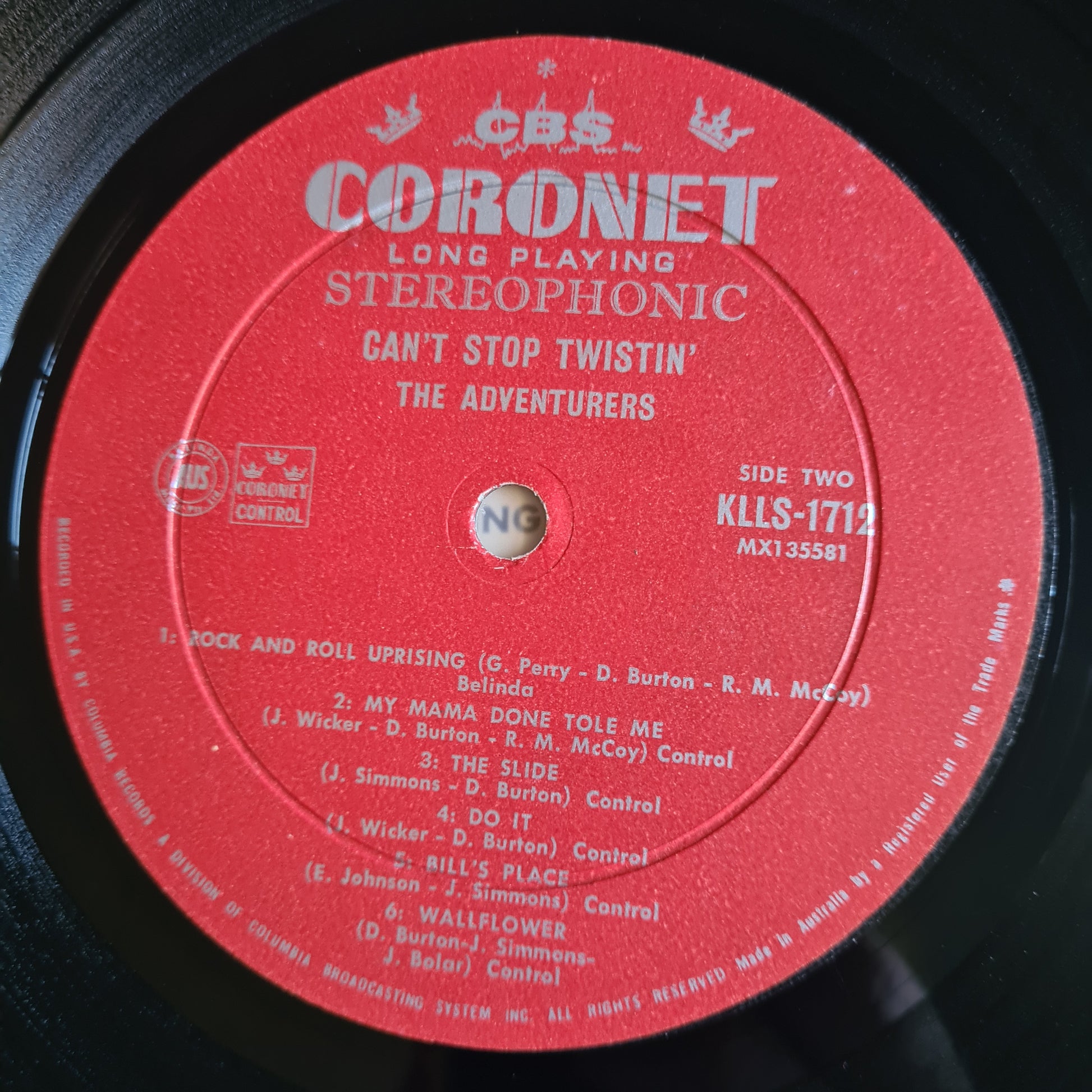 The Adventurers – Can't Stop Twistin' - 1961 - Vinyl Record LP - Sound Hound Records
