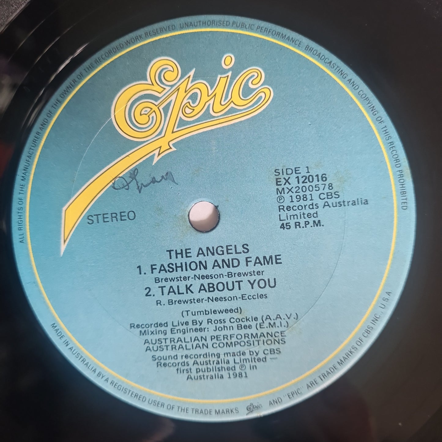 The Angels – Never So Live - 1981 - Vinyl Record LP - Sound Hound Records