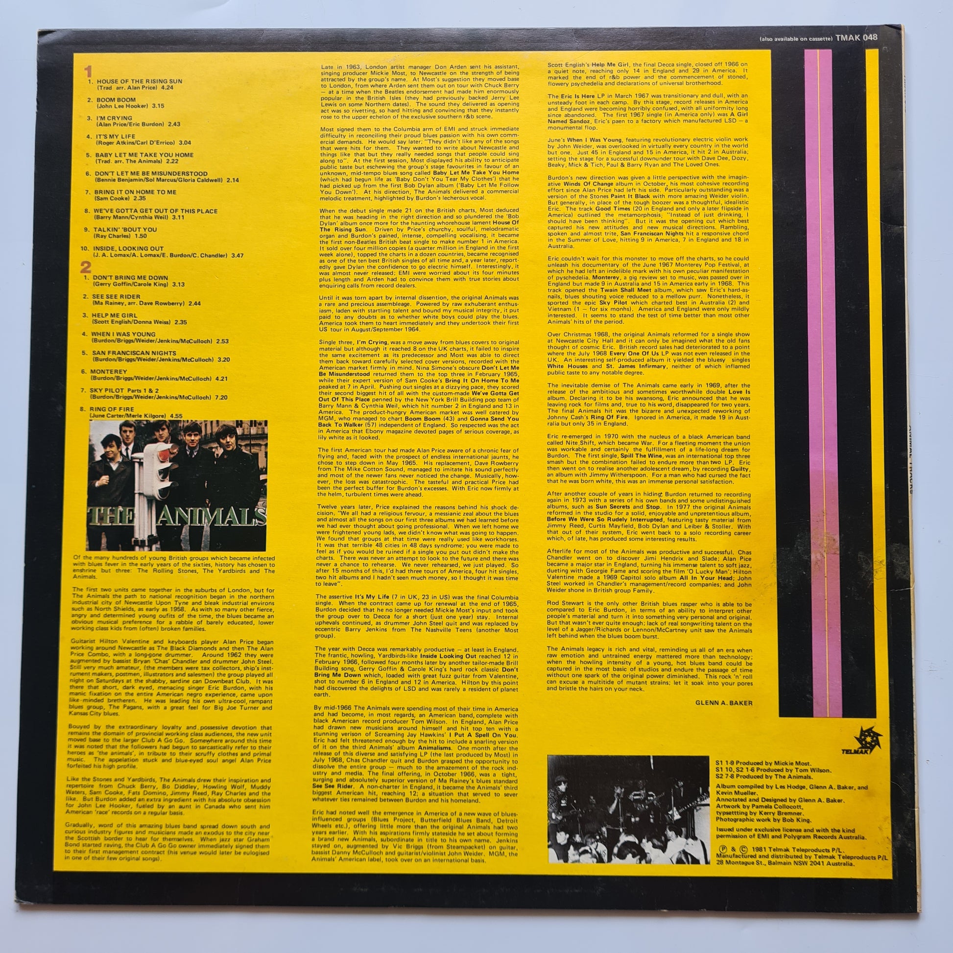 The Animals – Animal Tracks (Greatest Hits) - 1981 - Vinyl Record LP - Sound Hound Records