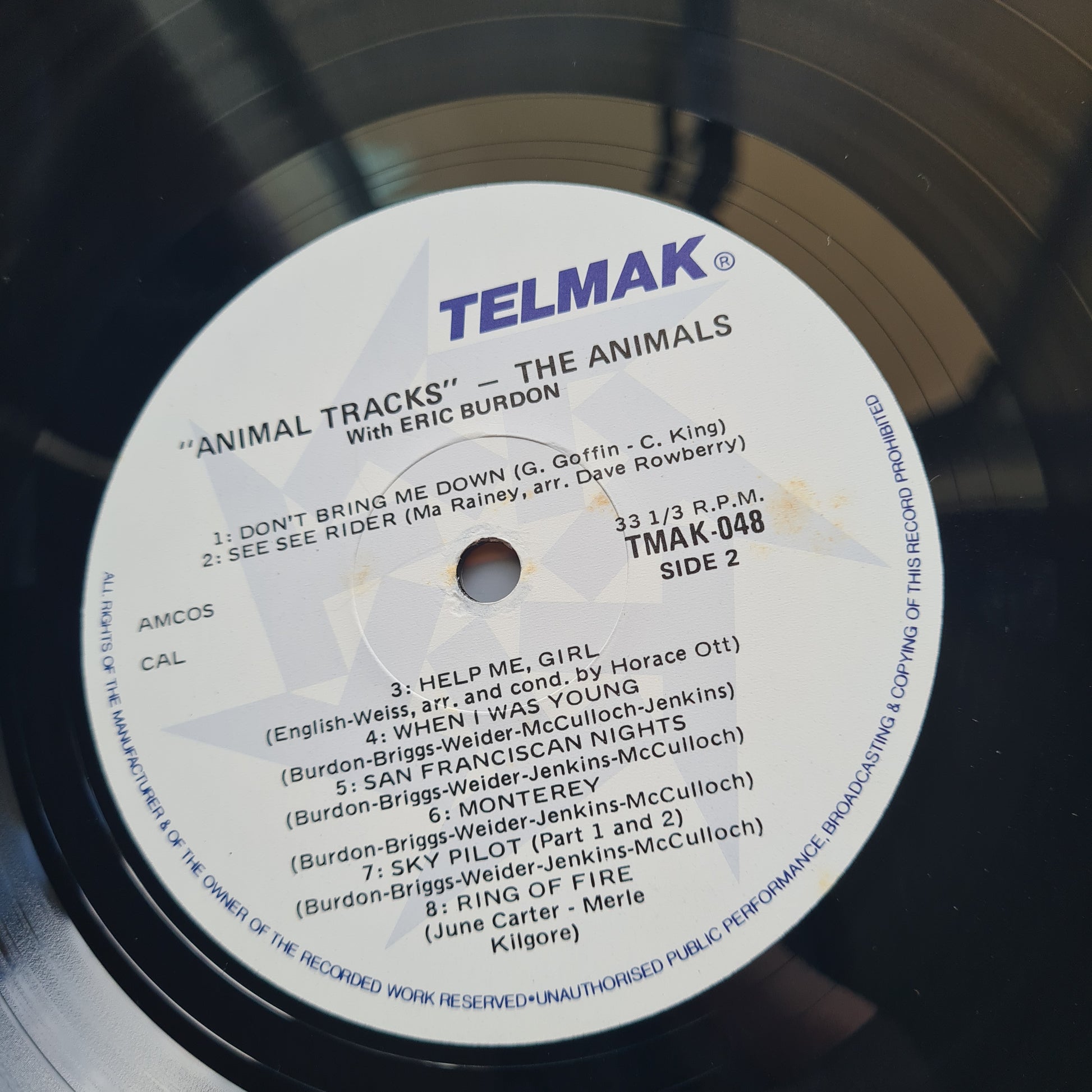 The Animals – Animal Tracks (Greatest Hits) - 1981 - Vinyl Record LP - Sound Hound Records