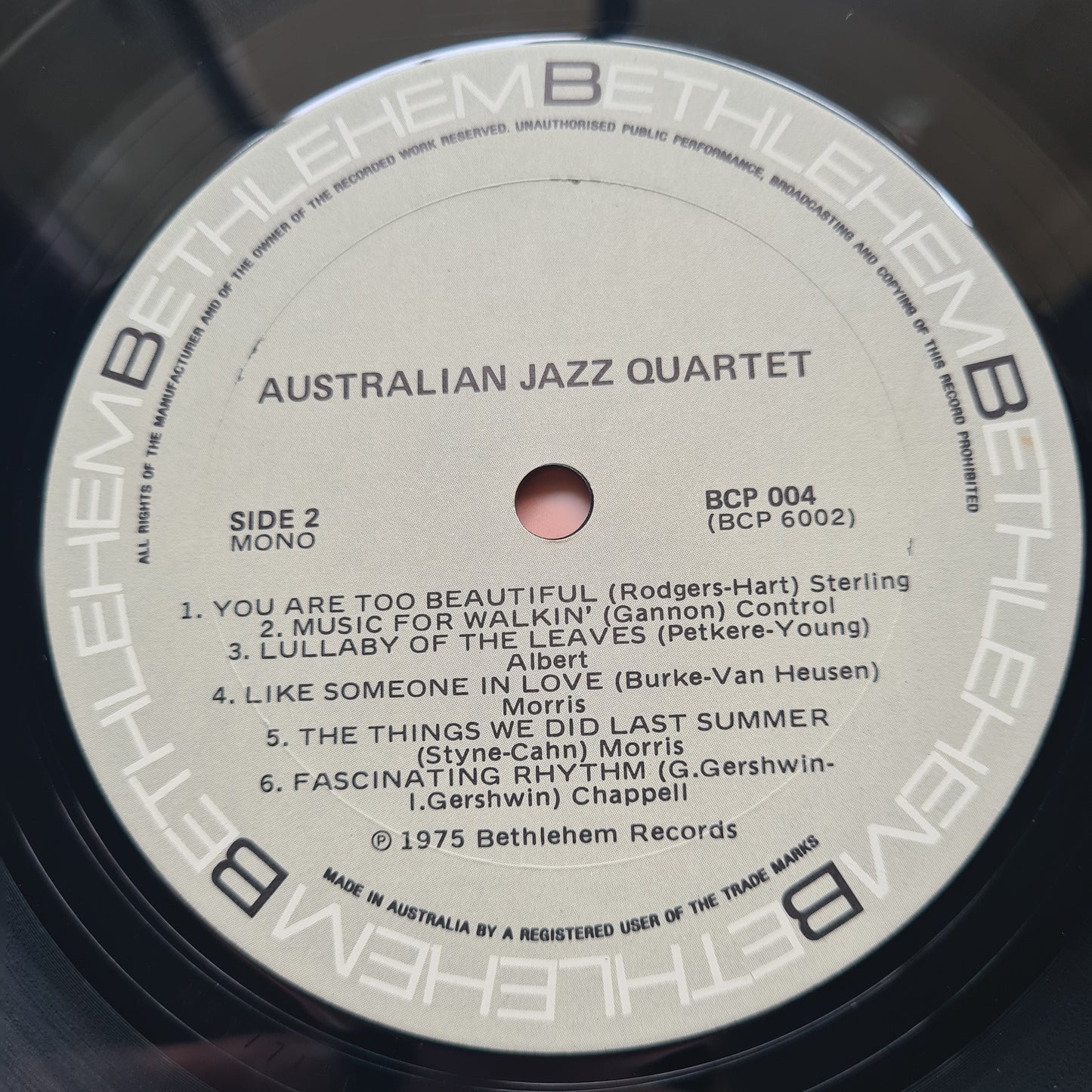 The Australian Jazz Quartet – The Australian Jazz Quartet - 1957 - Vinyl Record LP - Sound Hound Records