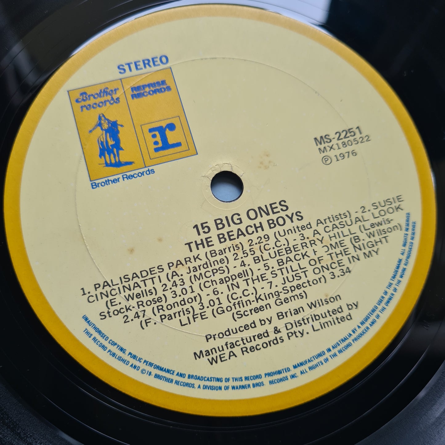 The Beach Boys – 15 Big Ones - 1976 - Vinyl Record LP - Sound Hound Records