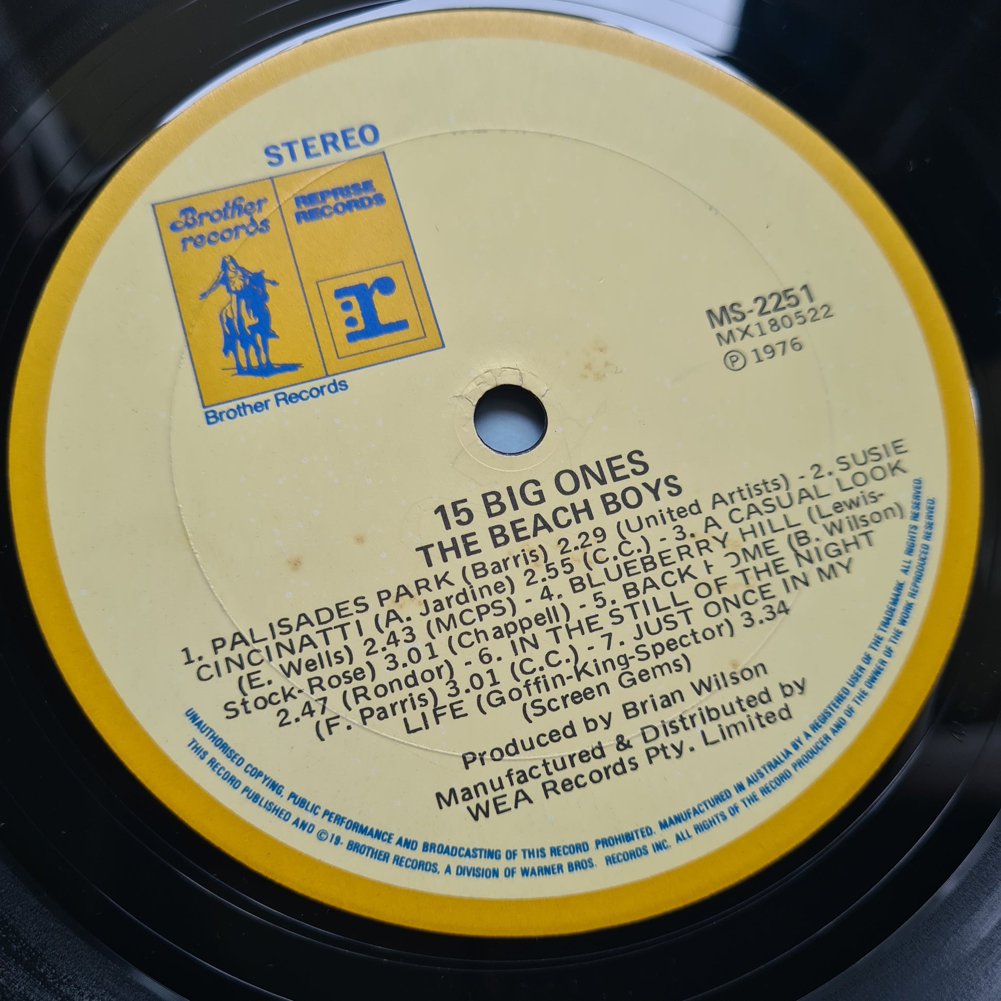 The Beach Boys – 15 Big Ones - 1976 - Vinyl Record LP - Sound Hound Records