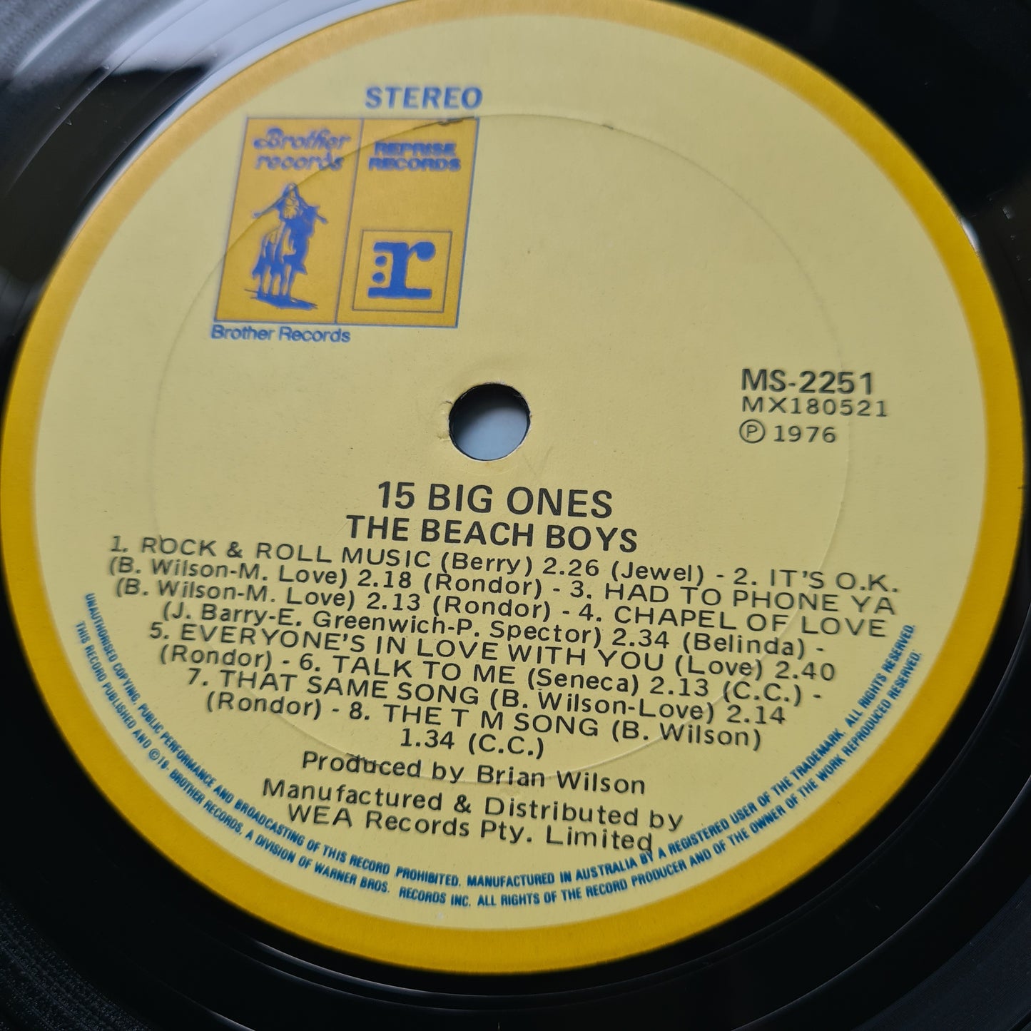 The Beach Boys – 15 Big Ones - 1976 - Vinyl Record LP - Sound Hound Records