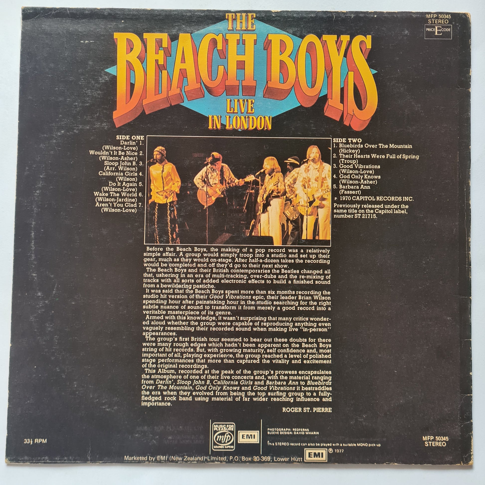 The Beach Boys – Live In London - 1970 (1977 New Zealand second Pressing) - Vinyl Record LP - Sound Hound Records
