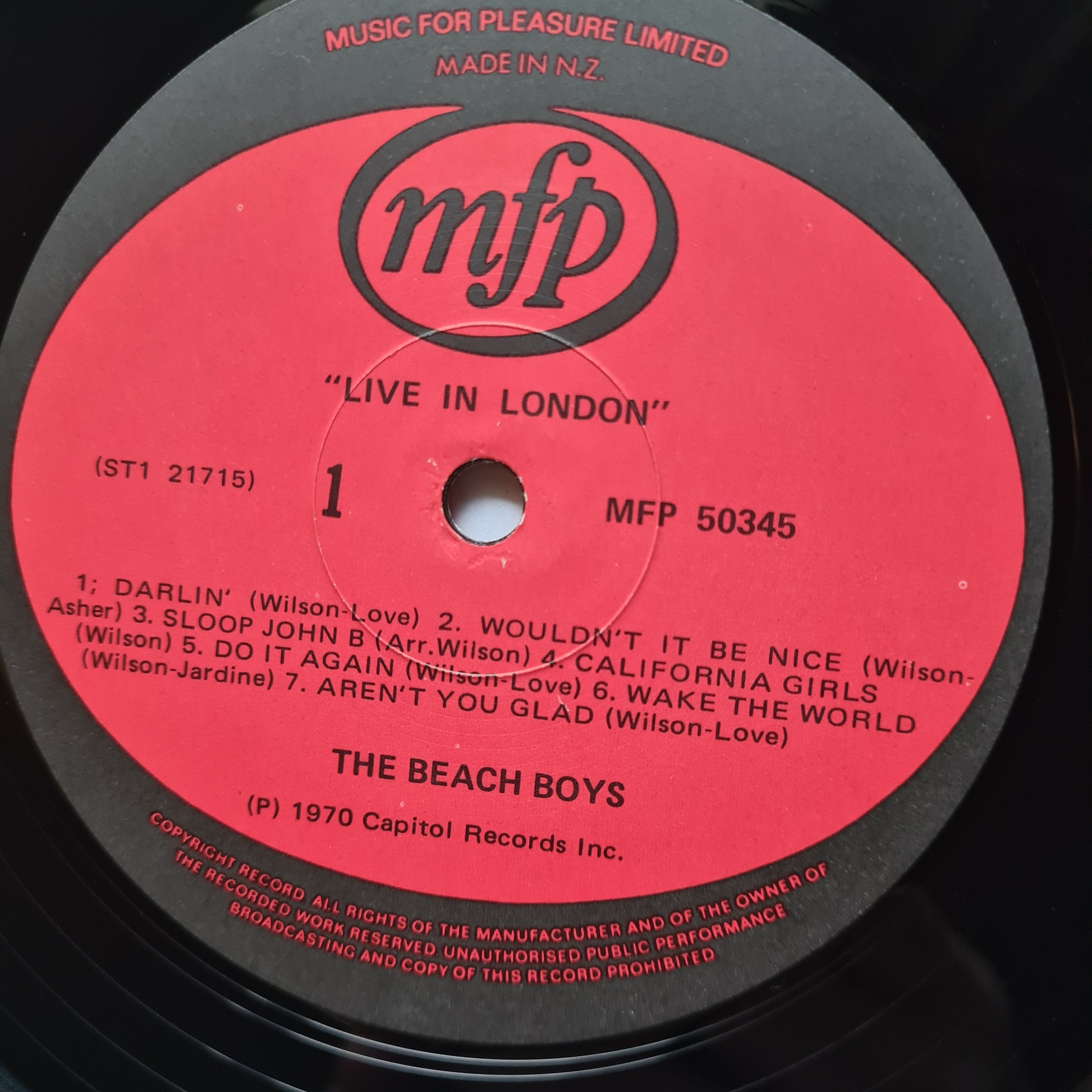 The Beach Boys – Live In London - 1970 (1977 New Zealand second Pressing) - Vinyl Record LP - Sound Hound Records