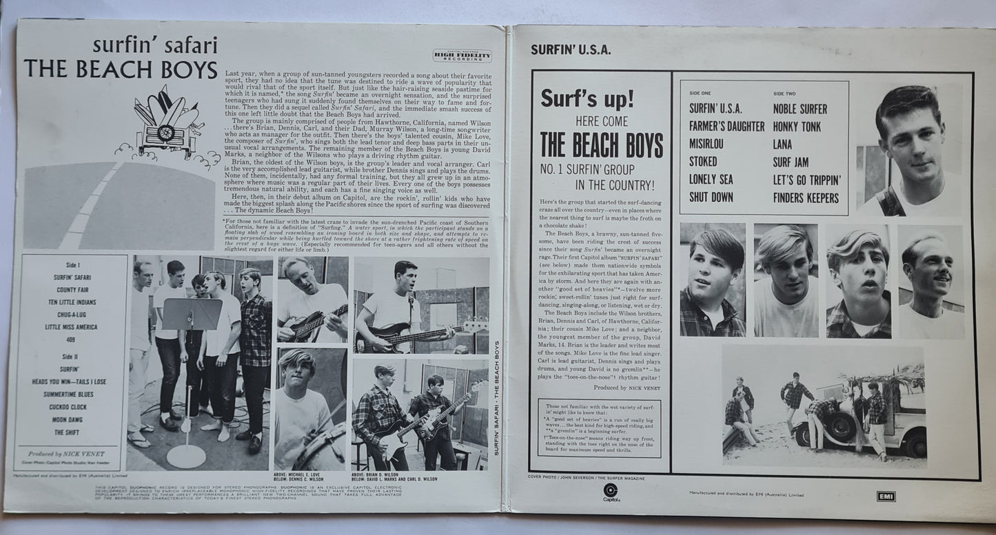 The Beach Boys – Surfin' Safari / Surfin' USA - 1962/63 (1976 Australian Pressing) - Vinyl Record 2LP - Sound Hound Records