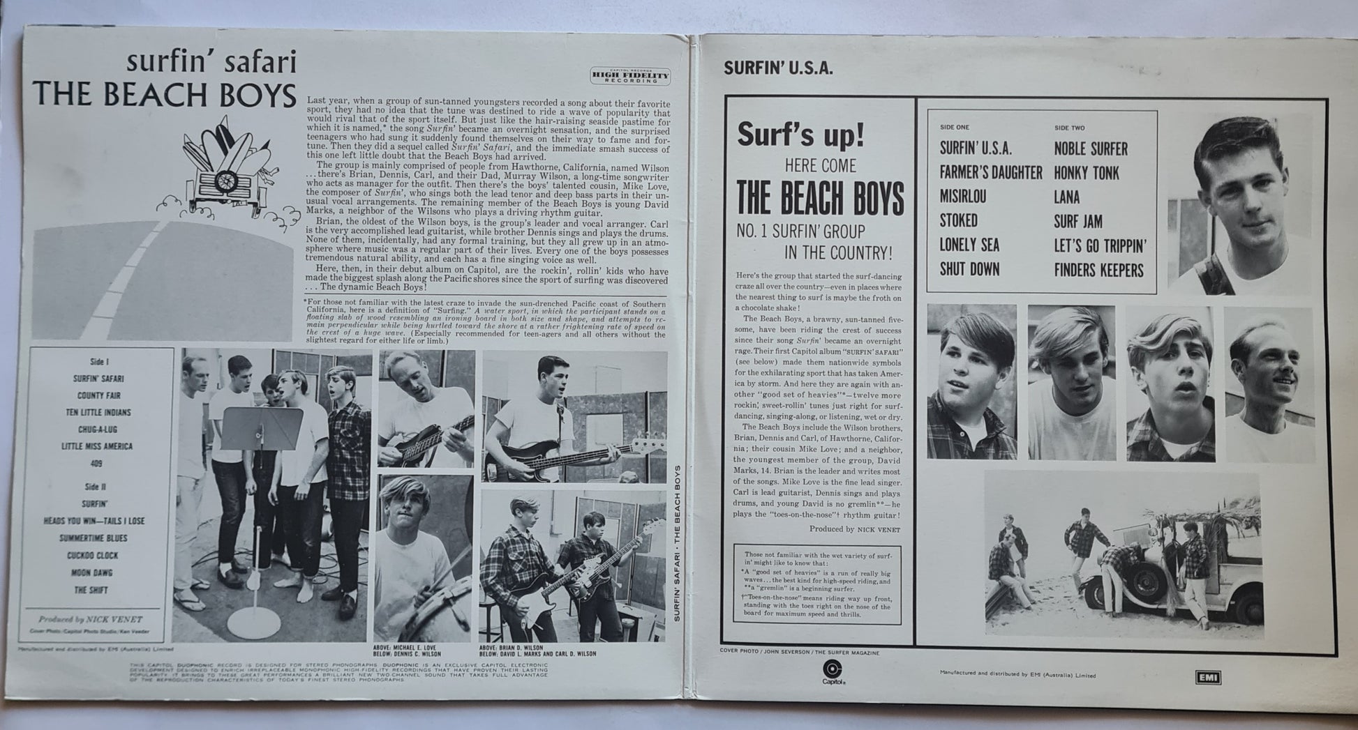 The Beach Boys – Surfin' Safari / Surfin' USA - 1962/63 (1976 Australian Pressing) - Vinyl Record 2LP - Sound Hound Records
