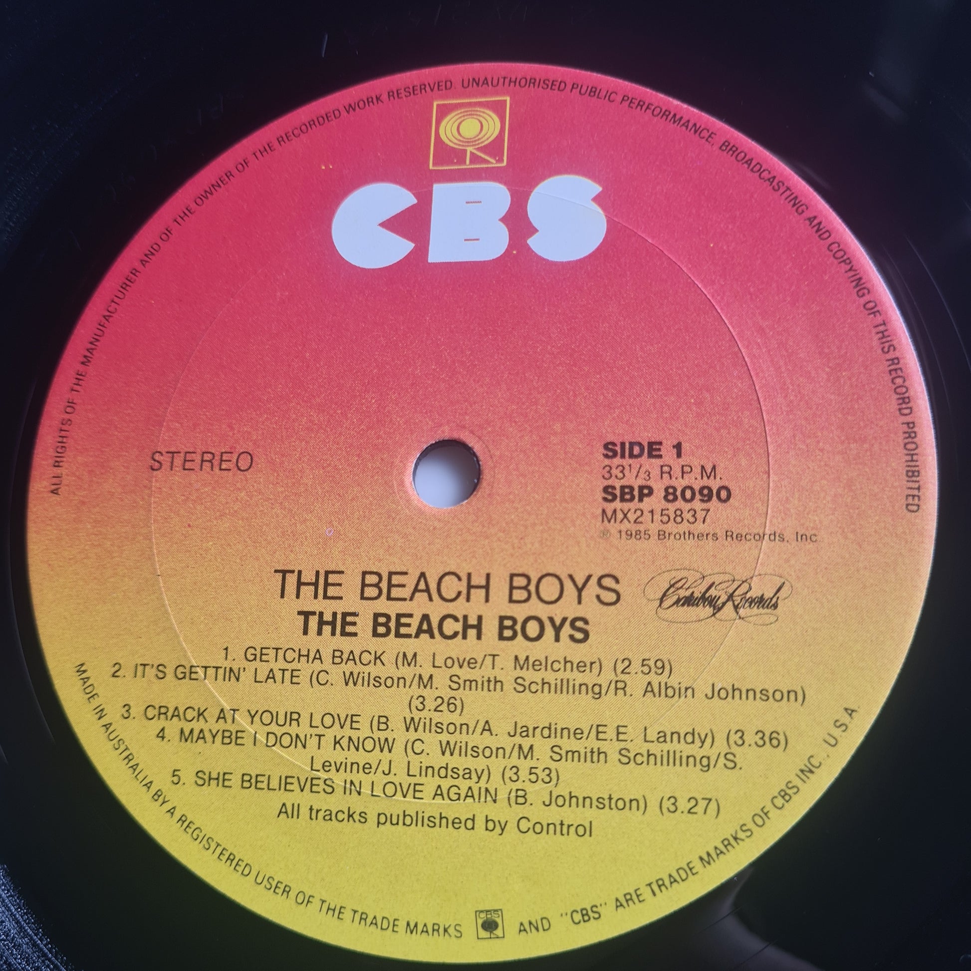 The Beach Boys – The Beach Boys - 1985 - Vinyl Record LP - Sound Hound Records