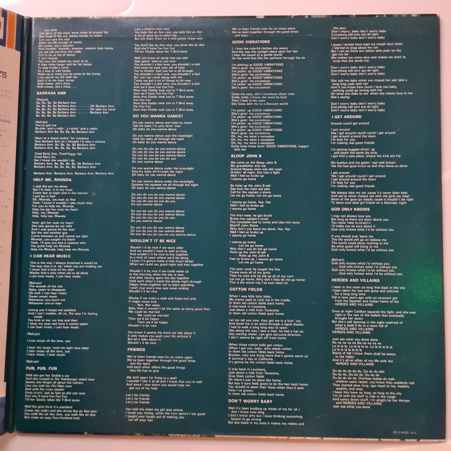 The Beach Boys – The Beach Boys (2LP Japanese Greatest Hits) - 1979 - Vinyl Record LP - Sound Hound Records