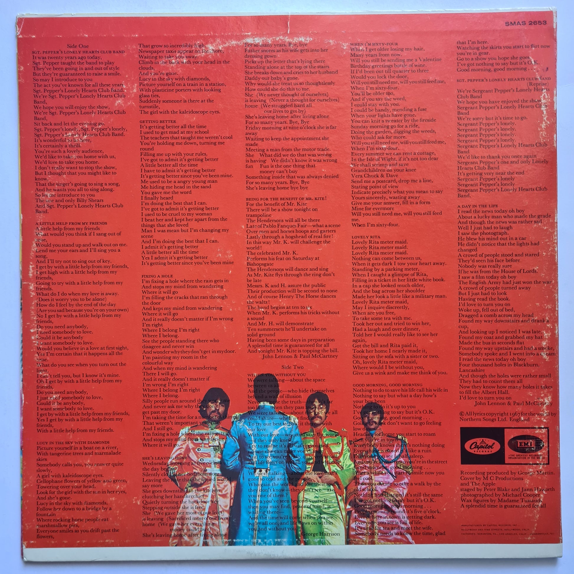 The Beatles – Sgt Peppers Lonely Hearts Club Band - 1967 (1968 USA Pressing) - Vinyl Record LP with insert - Sound Hound Records