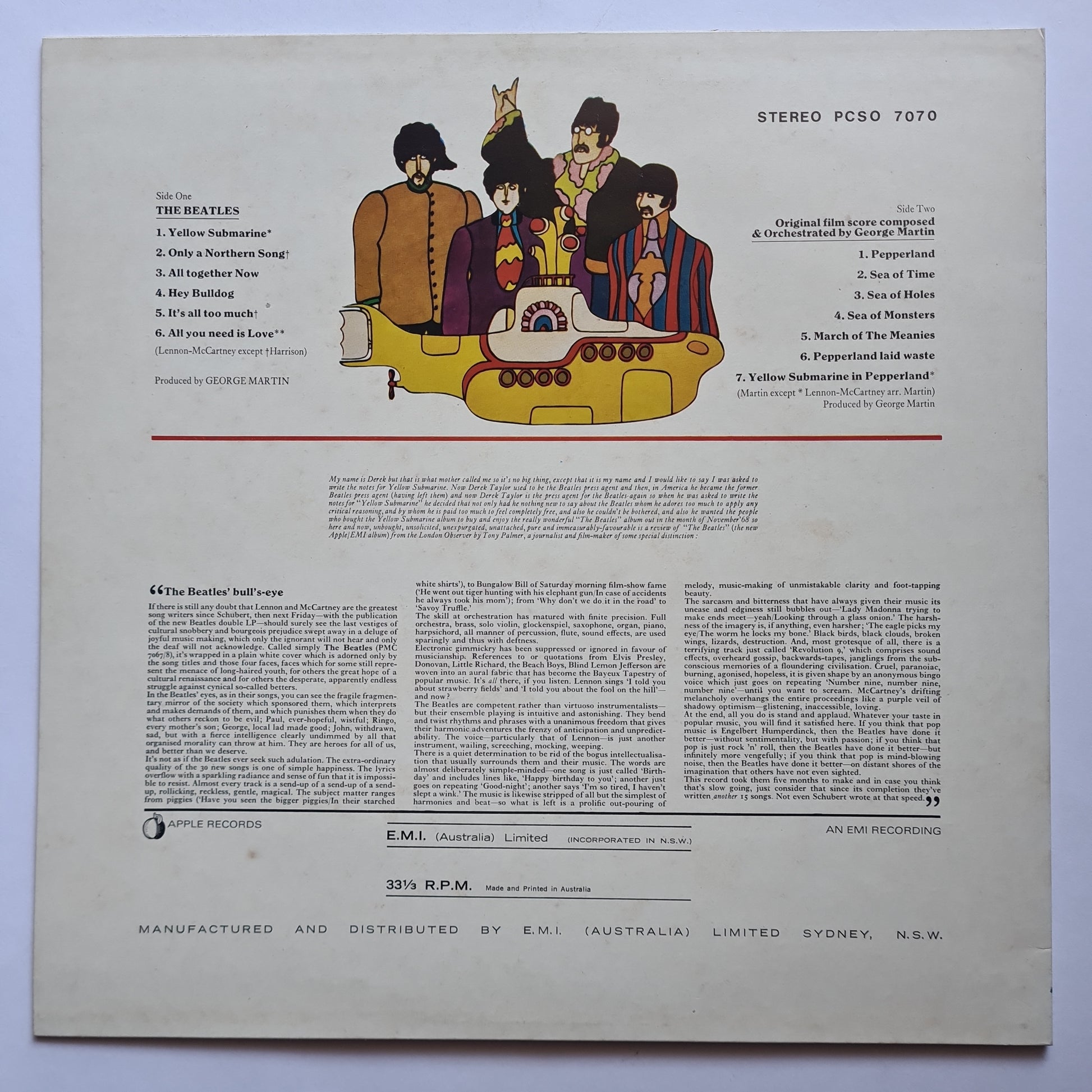The Beatles – Yellow Submarine - 1969 (1978 Australian Pressing) - Vinyl Record LP - Sound Hound Records