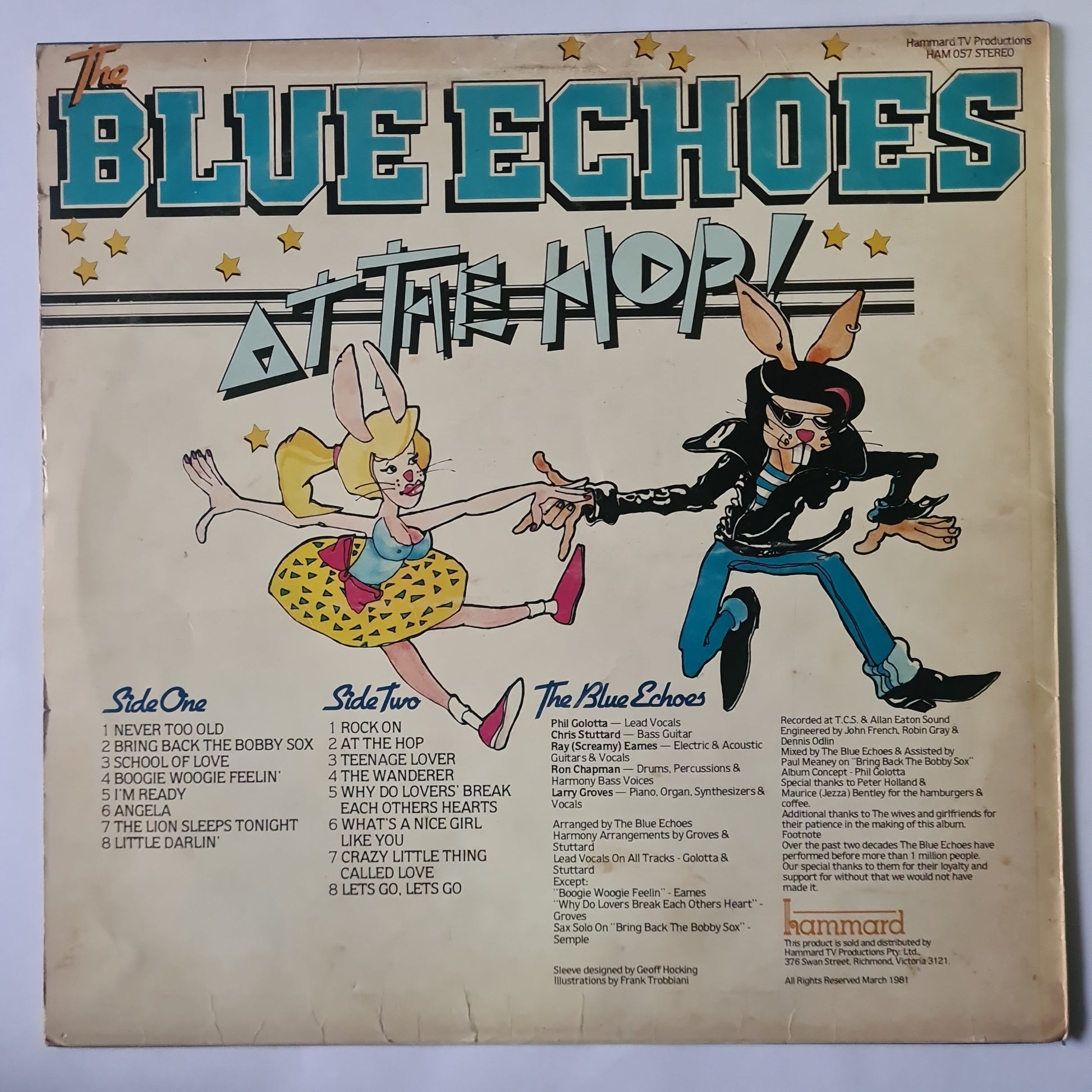 The Blue Echoes – At The Hop - 1981 - Vinyl Record LP - Sound Hound Records