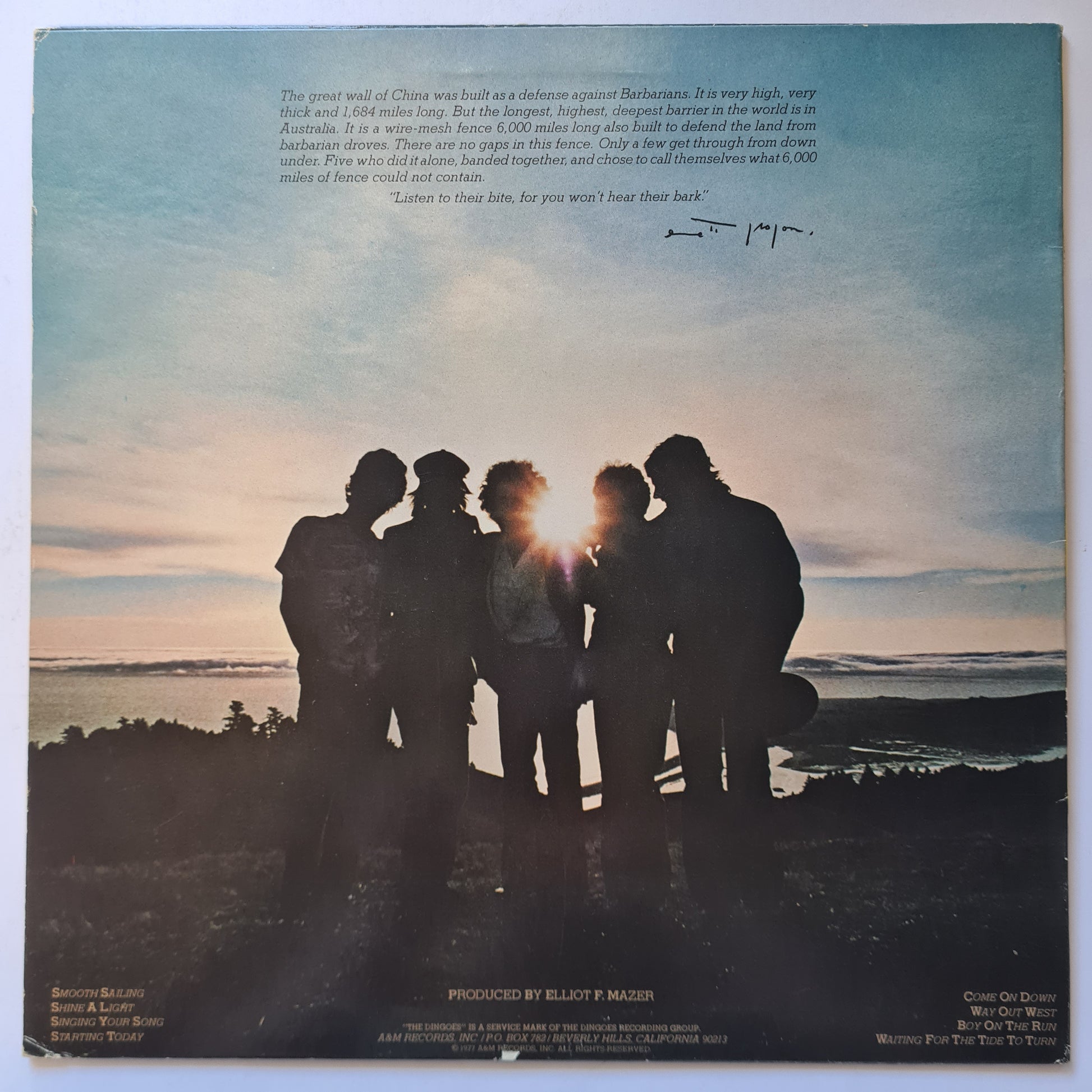 The Dingoes – Five Times The Sun - 1977 - Vinyl Record LP - Sound Hound Records