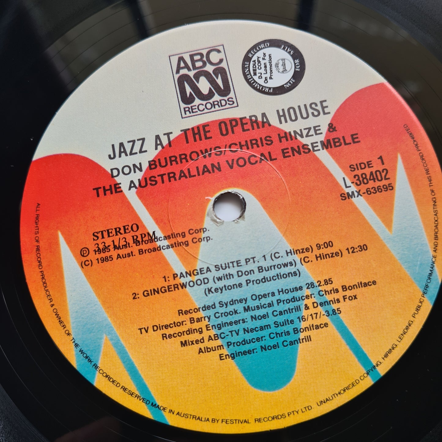 The Don Burrows Quintet, The Australian Vocal Ensemble, The Chris Hinze Combination – Jazz At The Opera House: Traditional to Experimental- 1985 - Vinyl Record LP - Sound Hound Records