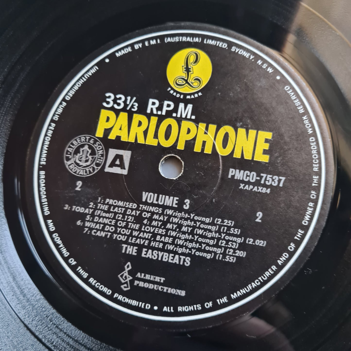 The Easybeats – Volume 3 - 1966 (First MONO Australian Pressing)- Vinyl Record LP - RARE - Sound Hound Records