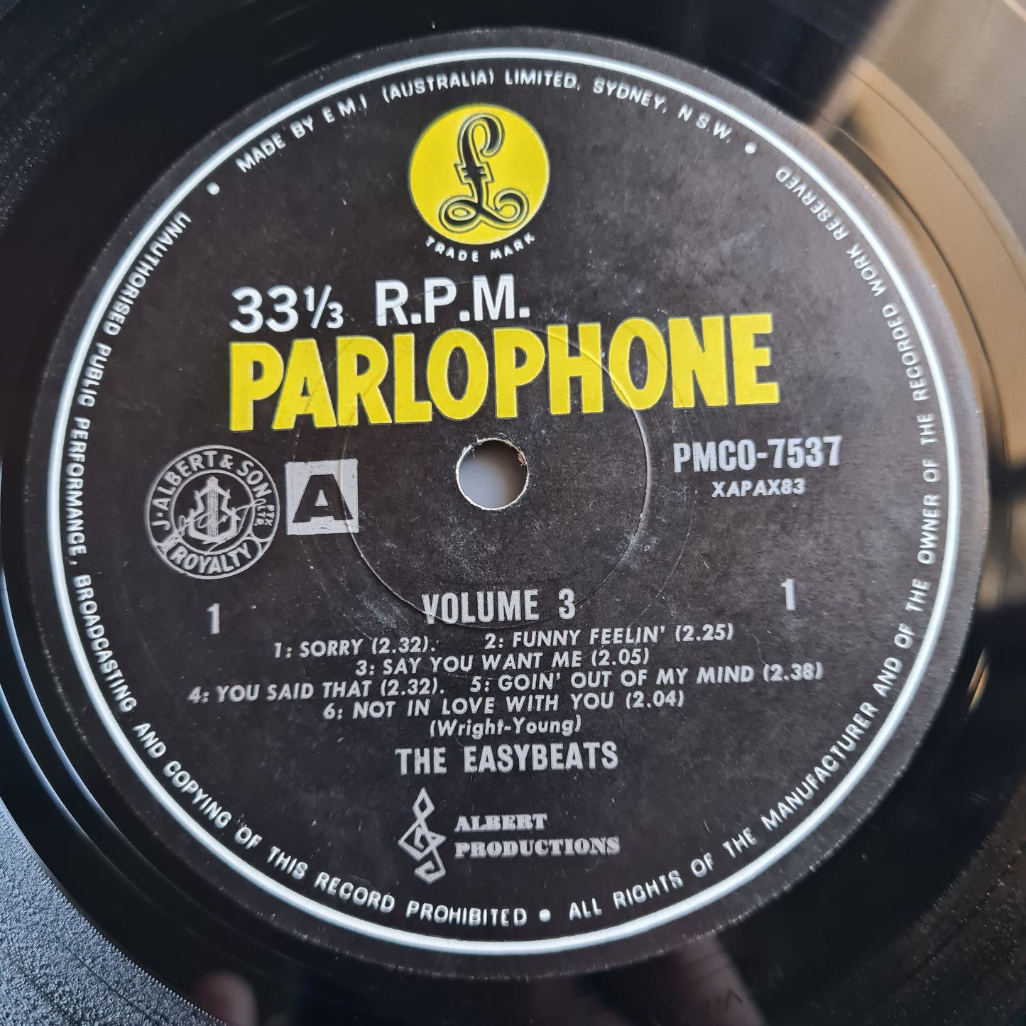 The Easybeats – Volume 3 - 1966 (First MONO Australian Pressing)- Vinyl Record LP - RARE - Sound Hound Records