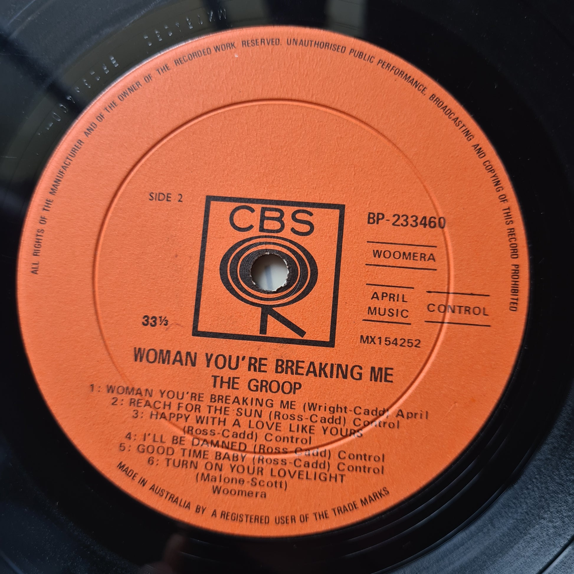 The Groop – Woman You're Breaking Me - 1967 (MONO Pressing) - Vinyl Record LP - Sound Hound Records