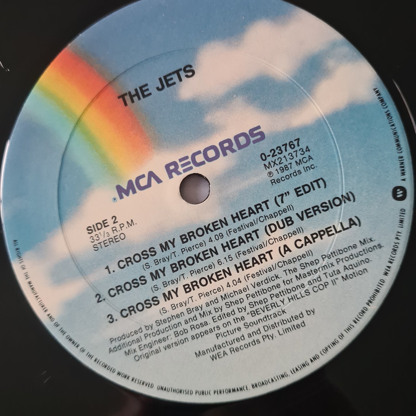 The Jets – Cross My Broken Heart (extended version) From: Beverly Hills Cop II - 1987 - Vinyl Record 12" Maxi Single - Sound Hound Records