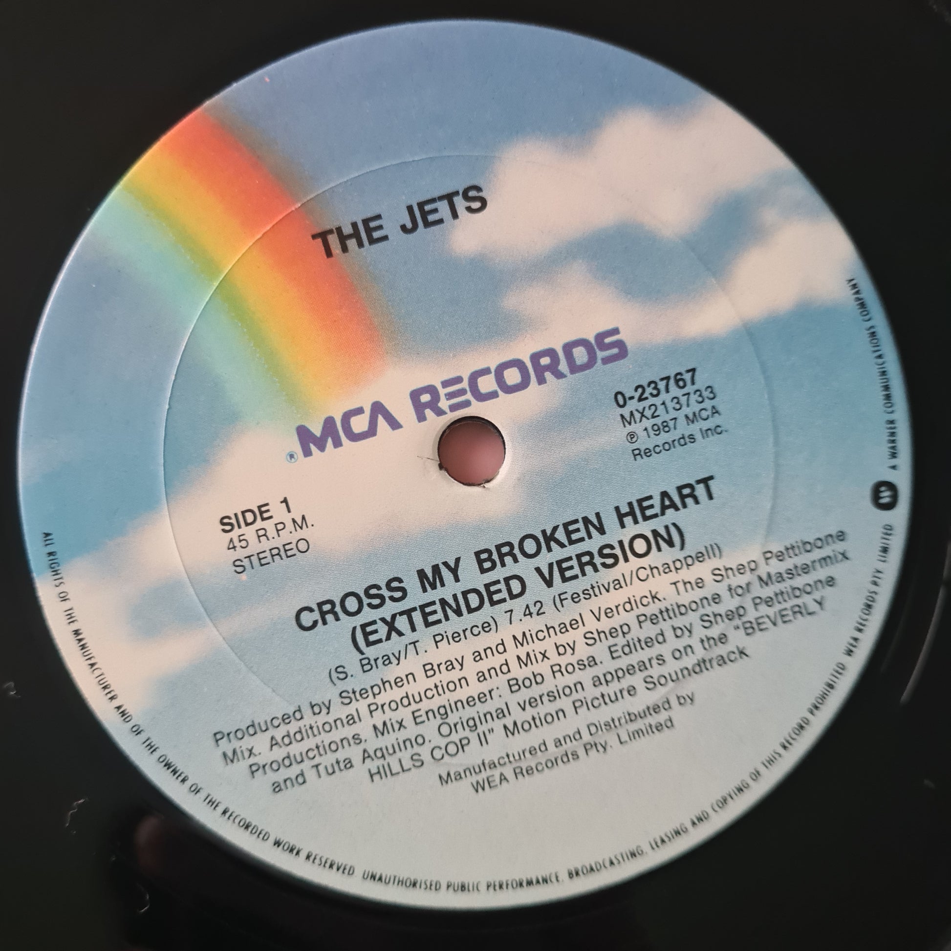 The Jets – Cross My Broken Heart (extended version) From: Beverly Hills Cop II - 1987 - Vinyl Record 12" Maxi Single - Sound Hound Records