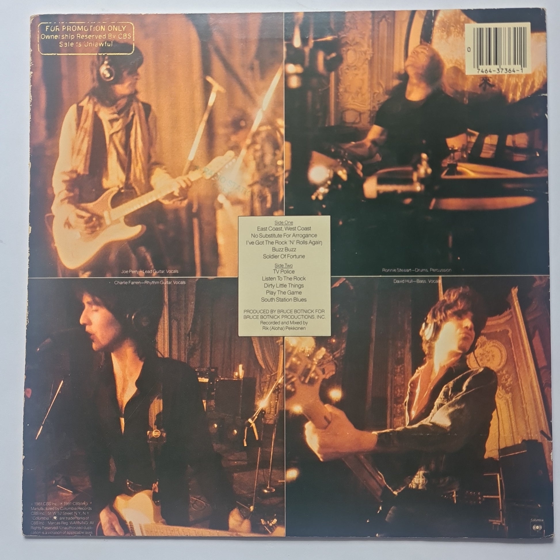 The Joe Perry Project (Aerosmith) – I've Got The Rock 'N' Rolls Again - 1981 - Vinyl Record LP - Sound Hound Records