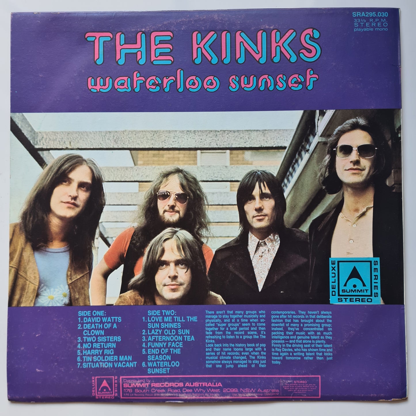 The Kinks – Waterloo Sunset (Greatest Hits) - 1971 - Vinyl Record LP - Sound Hound Records