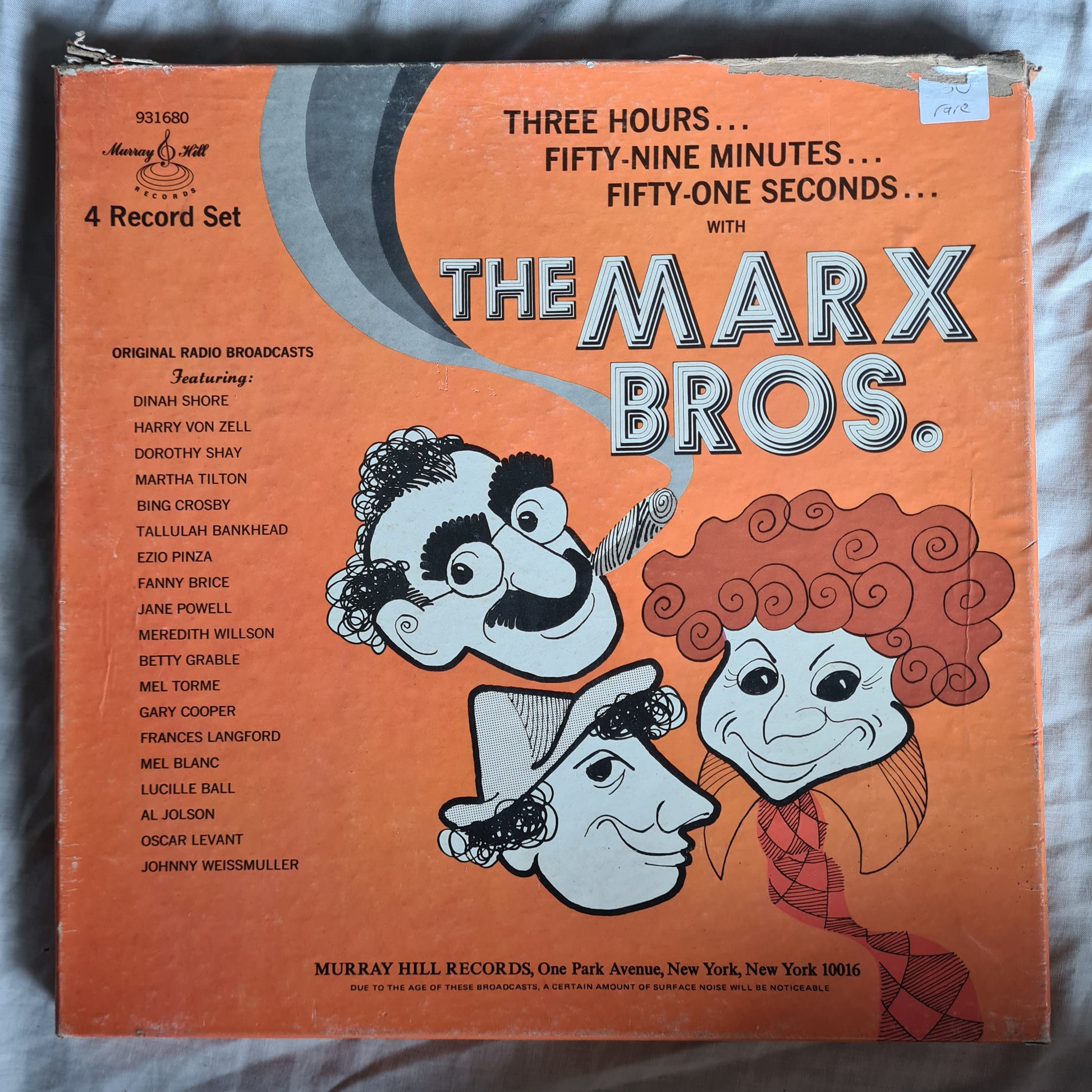 The Marx Brothers – Three Hours... Fifty-Nine Minutes... Fifty-One Seconds... With The Marx Brothers - 1974 - Vinyl Record 4LP BOX SET - Sound Hound Records