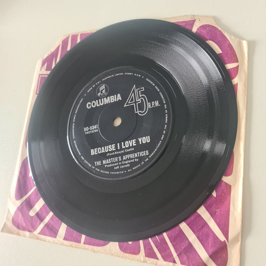 The Masters Apprentices – Because I Love You / I'm Your Satisfier - 1971 - Vinyl Record 7" Single - 45 RPM - Sound Hound Records