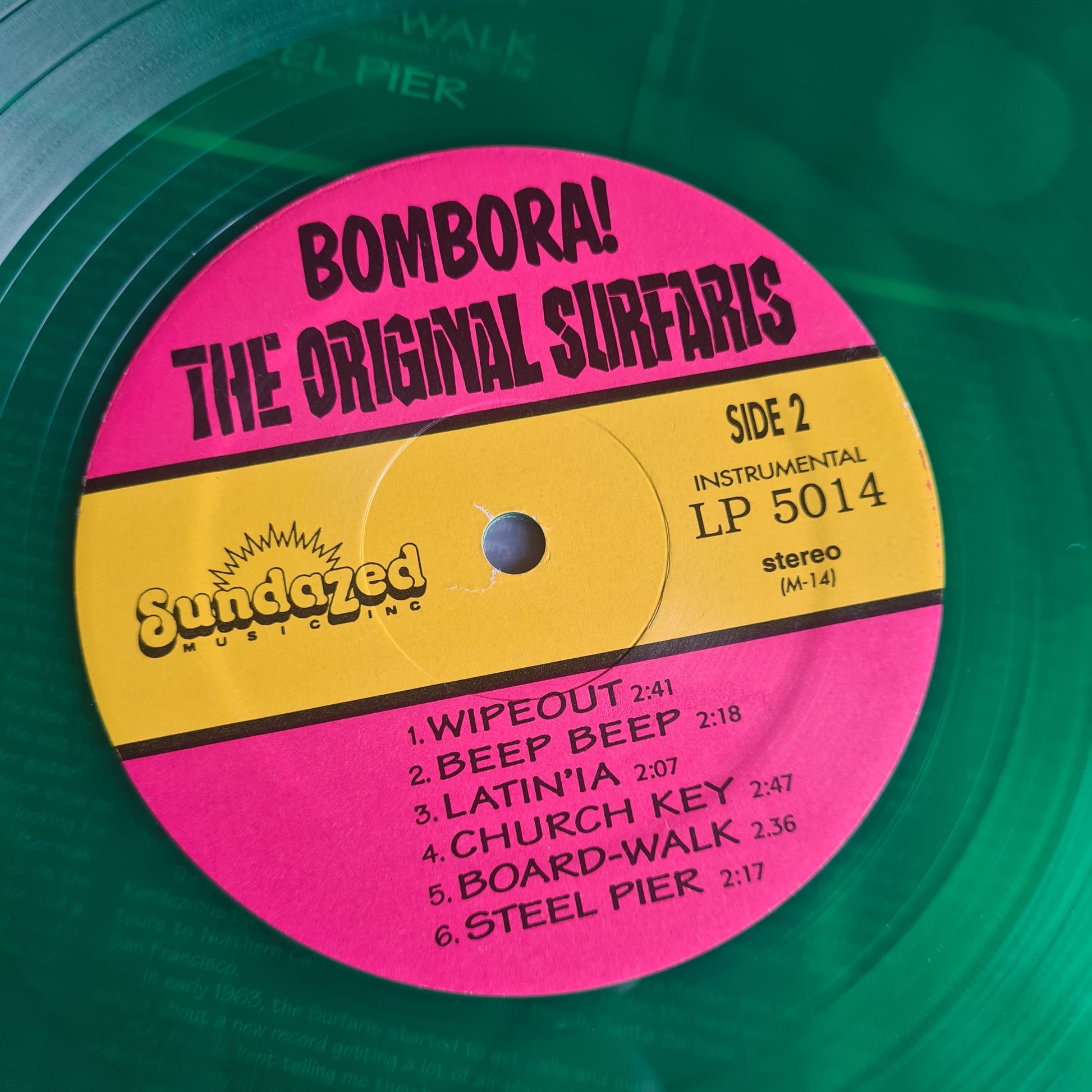The Original Surfaris – Bombora!- 1995 - Green Translucent Vinyl Record LP (RARE) - Sound Hound Records