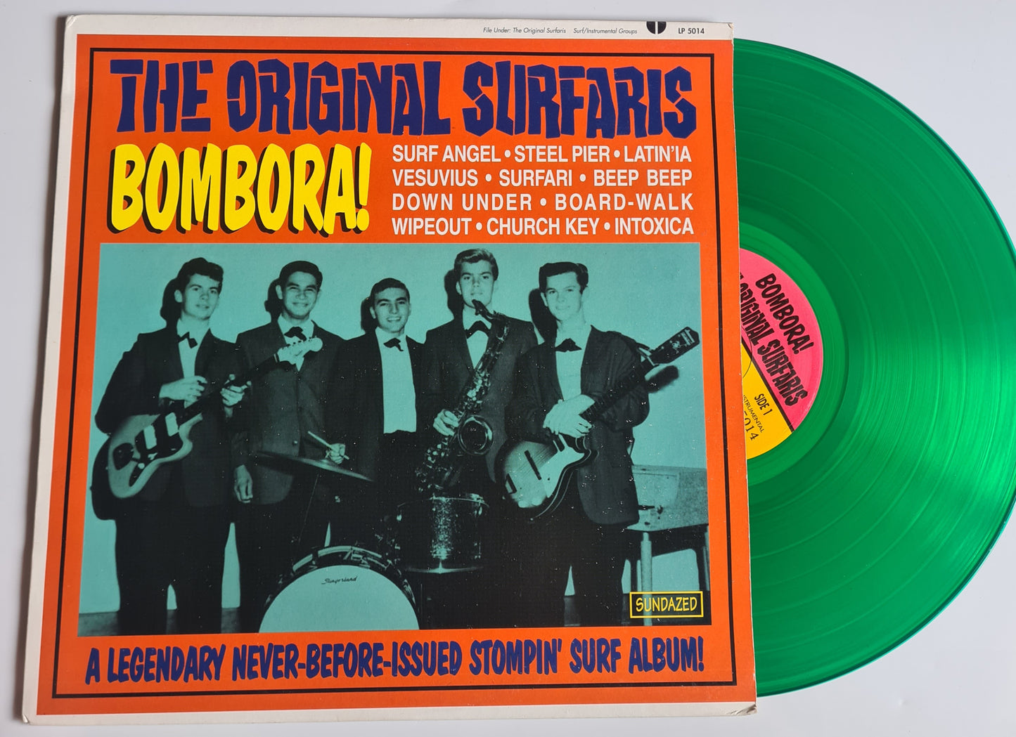 The Original Surfaris – Bombora!- 1995 - Green Translucent Vinyl Record LP (RARE) - Sound Hound Records
