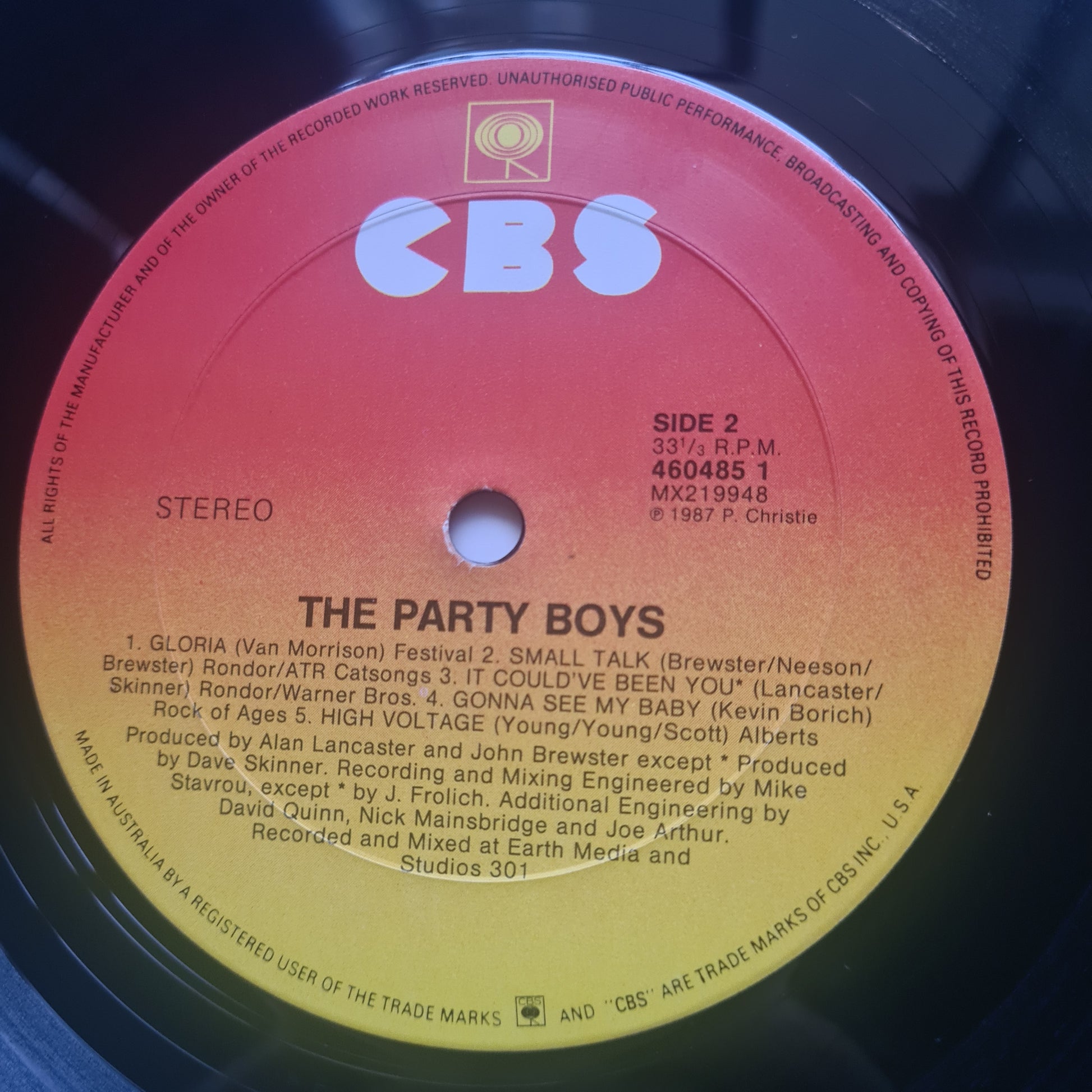 The Party Boys – The Party Boys - 1987 - Vinyl Record LP - Sound Hound Records