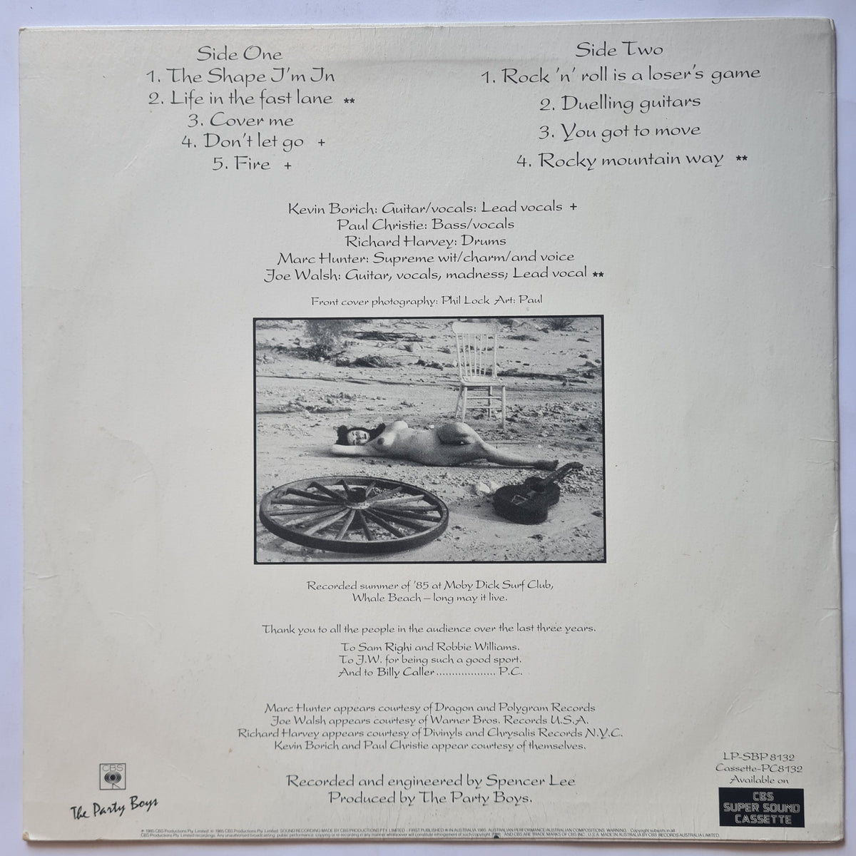 The Party Boys – You Need Professional Help - 1985 - Vinyl Record LP (Joe Walsh, Kevin Borich , etc) - Sound Hound Records