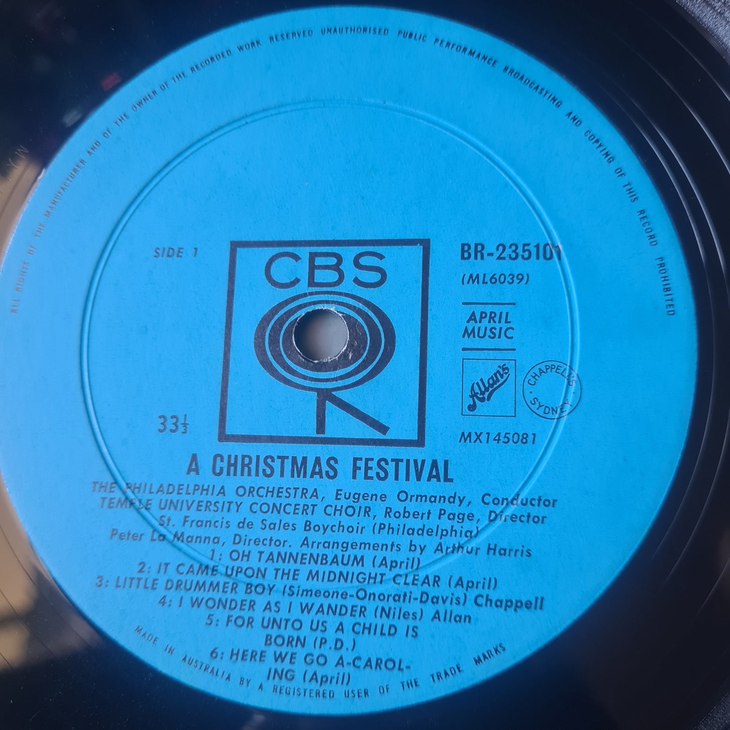 The Philadelphia Orchestra, Eugene Ormandy – A Christmas Festival - Vinyl Record LP - Sound Hound Records