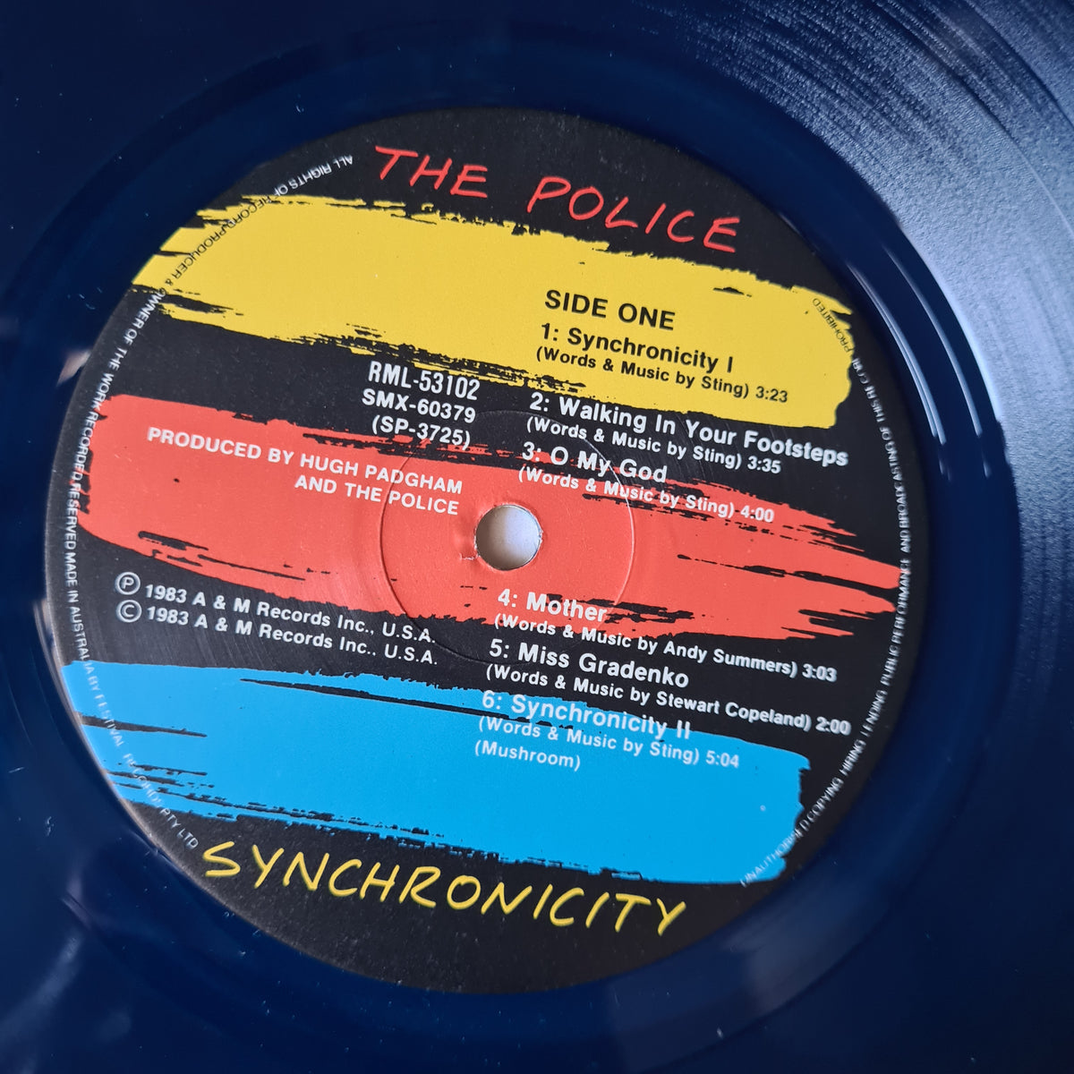 The Police – Synchronicity - 1983 (1984 Limited Edition Blue Vinyl) - Vinyl Record LP - Sound Hound Records