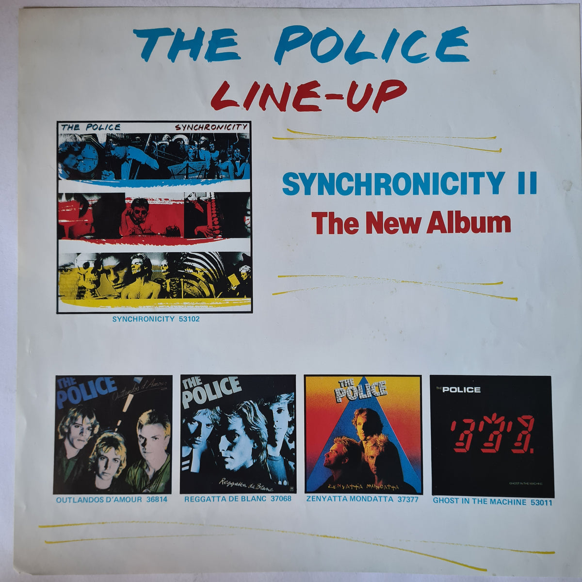The Police – Synchronicity - 1983 (1984 Limited Edition Blue Vinyl) - Vinyl Record LP - Sound Hound Records