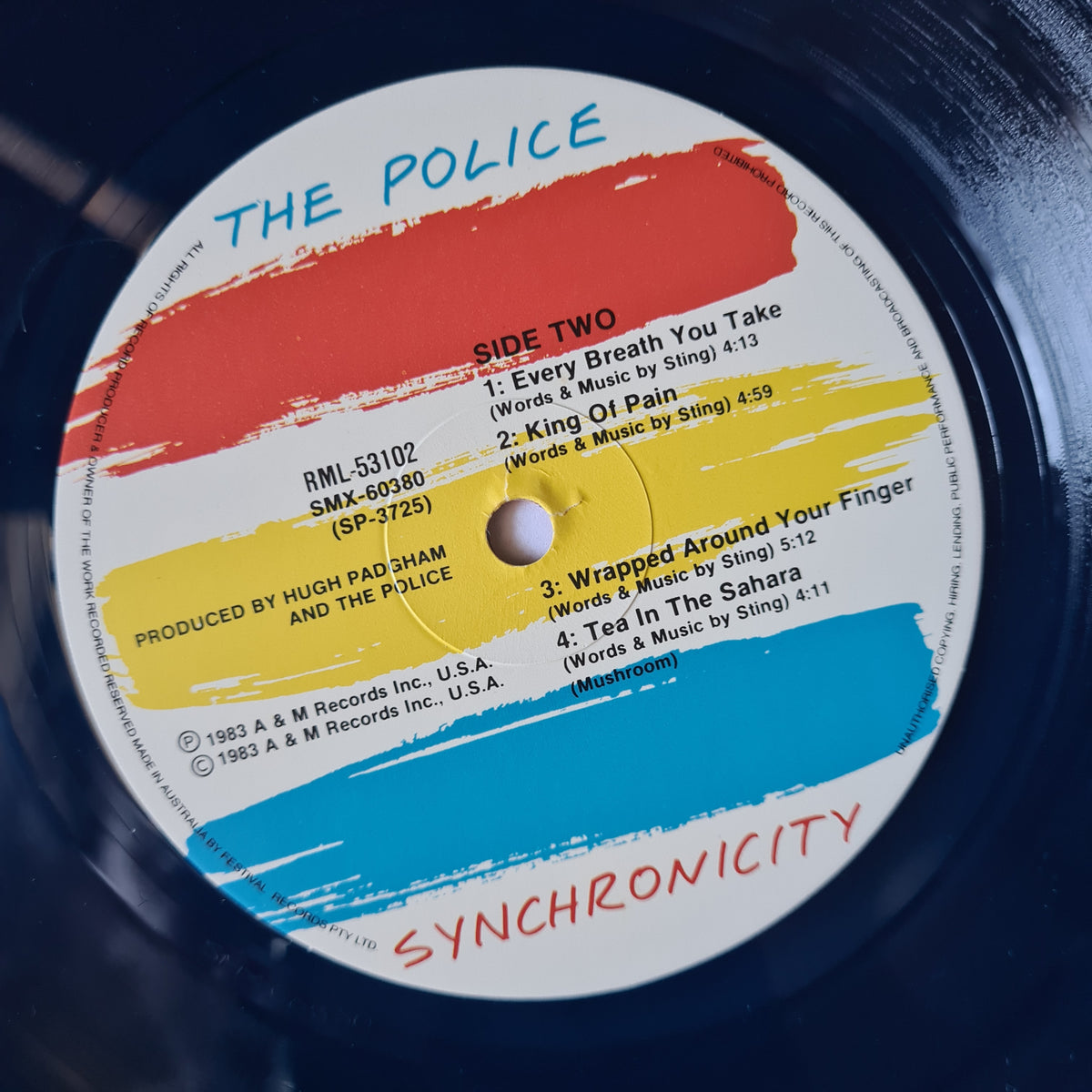 The Police – Synchronicity - 1983 (1984 Limited Edition Blue Vinyl) - Vinyl Record LP - Sound Hound Records