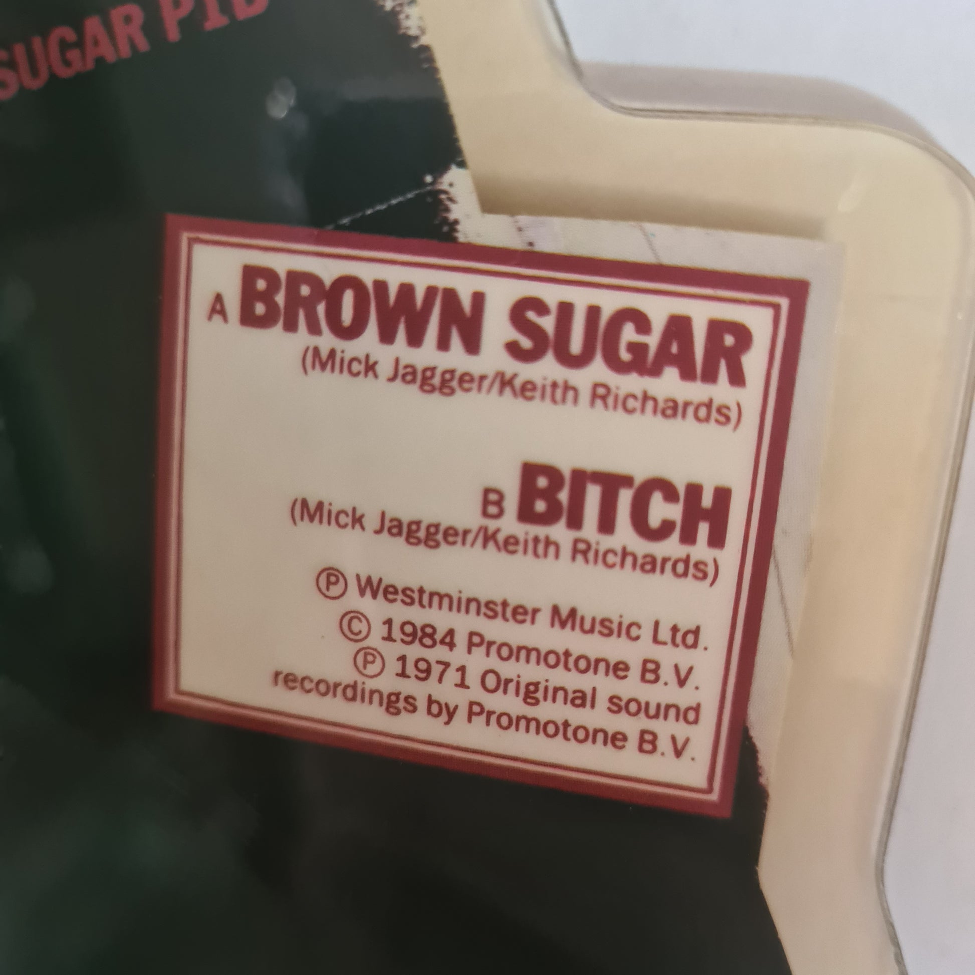 The Rolling Stones – Brown Sugar/Bitch - 1984 - Shaped, Single, Picture Disc - Vinyl Record - Sound Hound Records