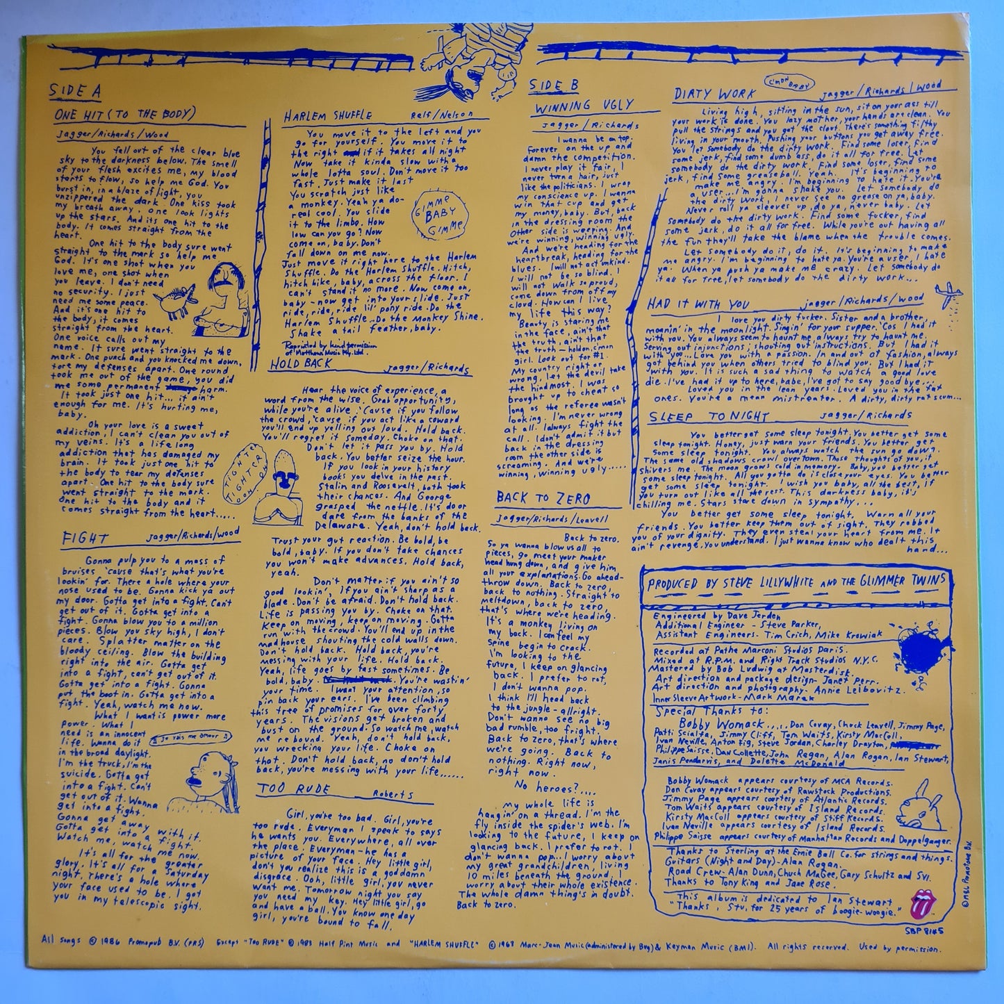 The Rolling Stones – Dirty Work - 1986 - Vinyl Record LP - Sound Hound Records