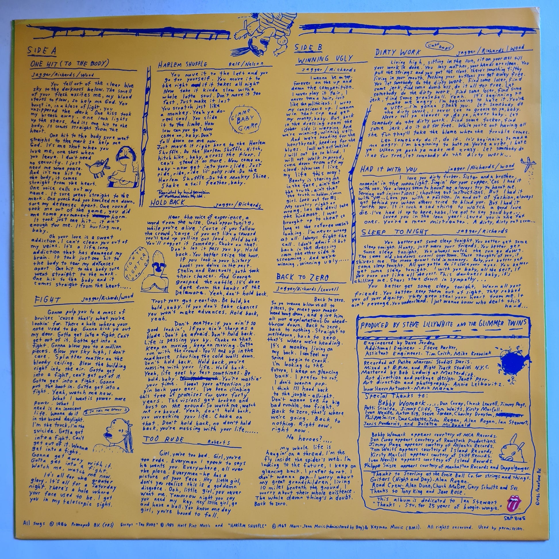 The Rolling Stones – Dirty Work - 1986 - Vinyl Record LP - Sound Hound Records