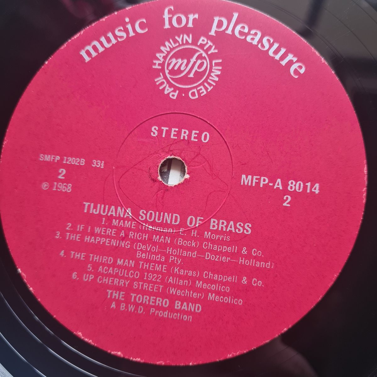 The Torero Band – Tijuana: Sound Of Brass - 1968 - Vinyl Record LP