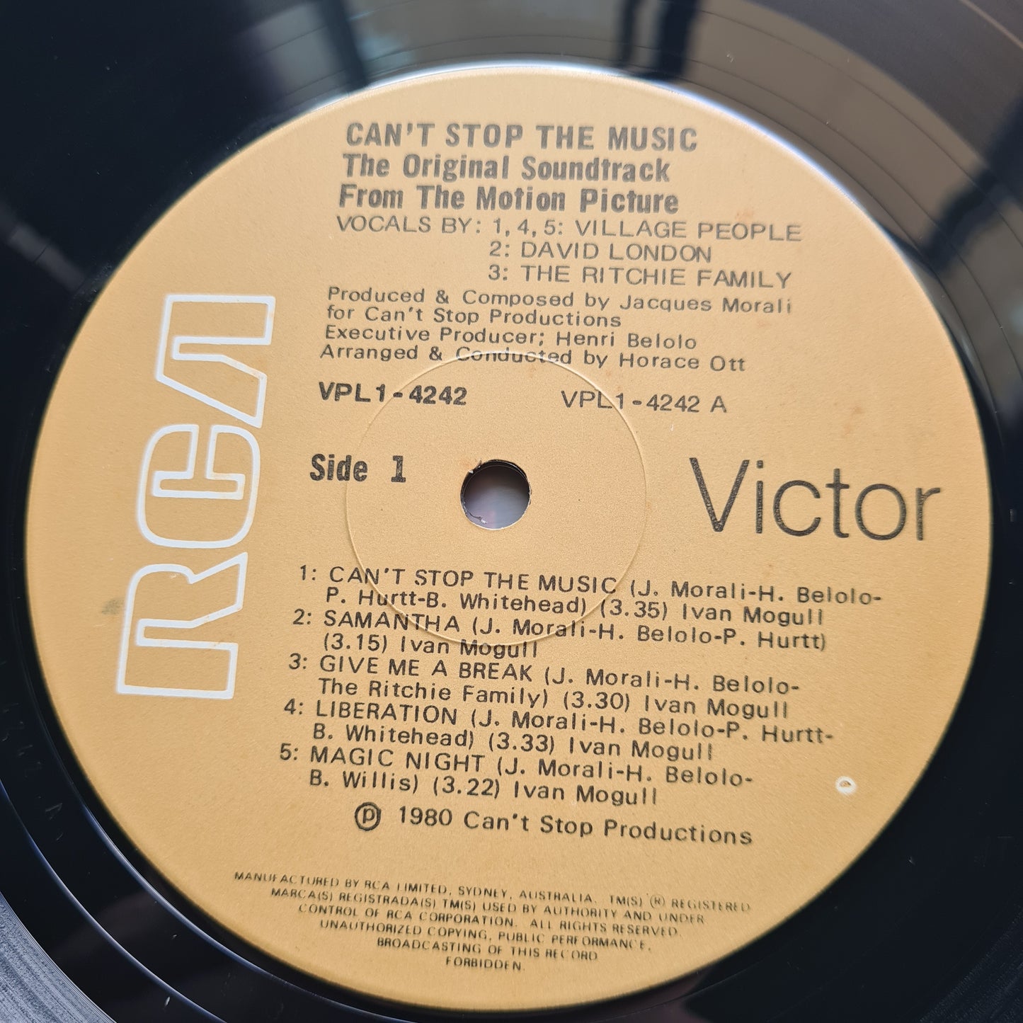 The Village People – Can't Stop The Music: Soundtrack - 1980 - Vinyl Record LP - Sound Hound Records