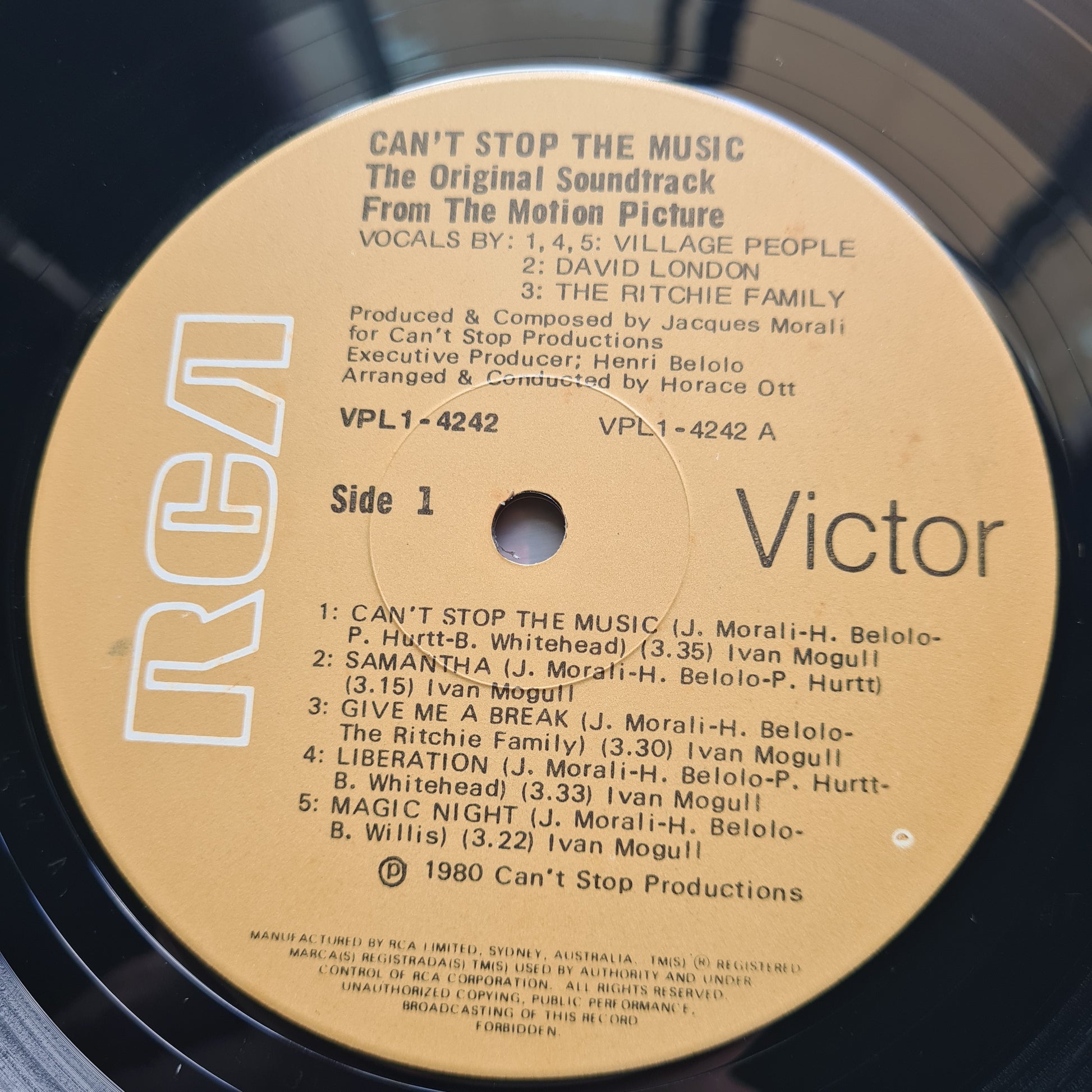 The Village People – Can't Stop The Music: Soundtrack - 1980 - Vinyl Record LP - Sound Hound Records