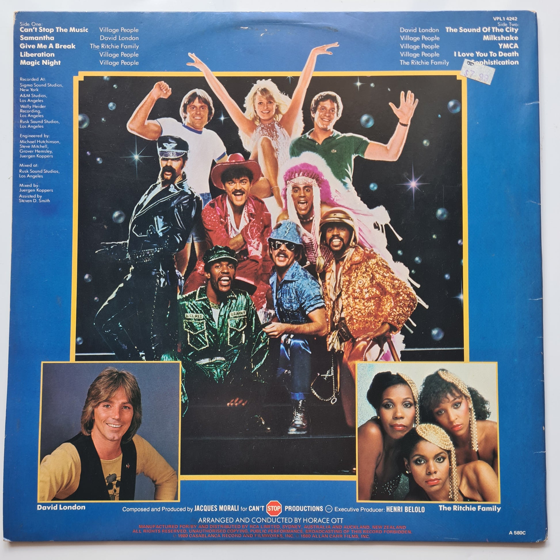 The Village People – Can't Stop The Music: Soundtrack - 1980 - Vinyl Record LP - Sound Hound Records