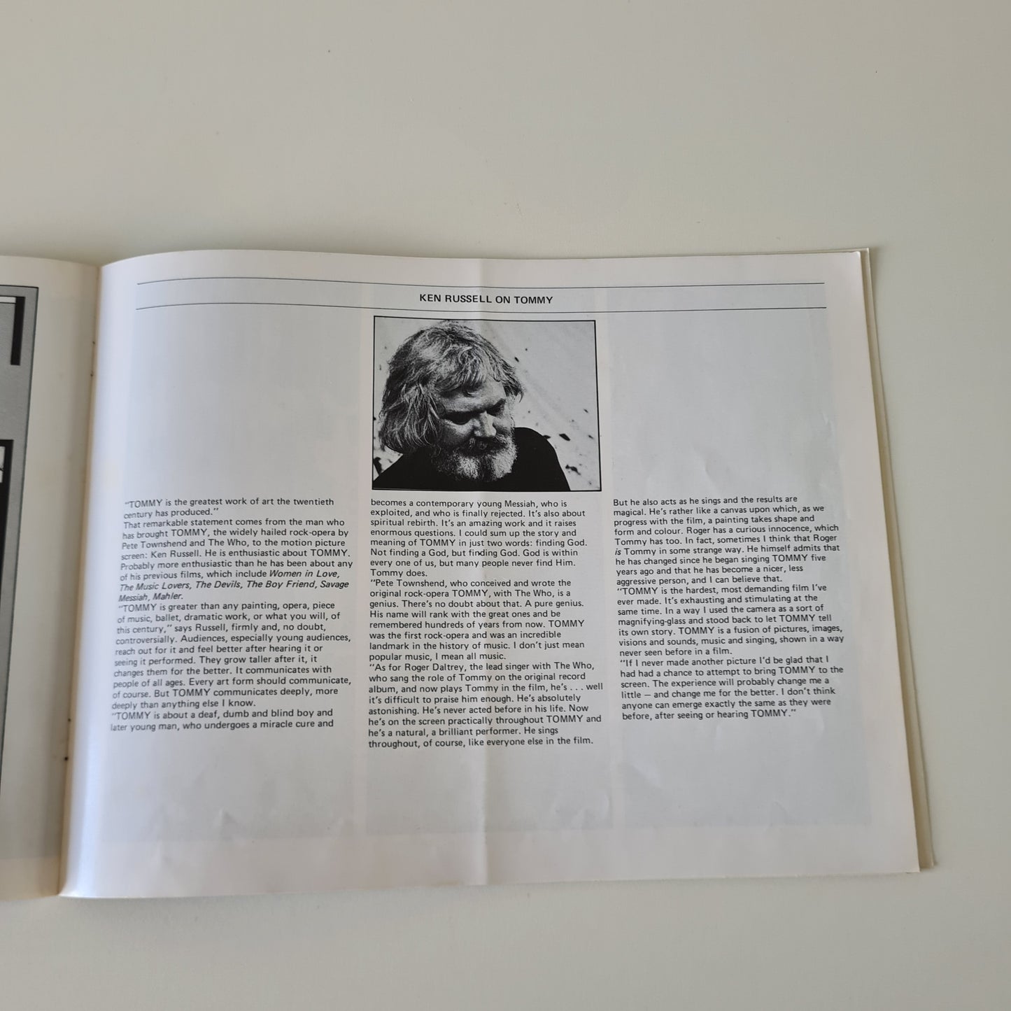 The Who – Tommy: The Movie - 1975 - Movie Cinema Program Booklet - Sound Hound Records
