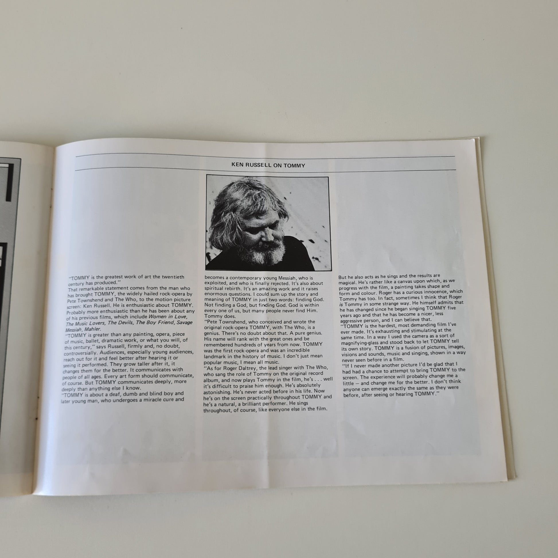 The Who – Tommy: The Movie - 1975 - Movie Cinema Program Booklet - Sound Hound Records
