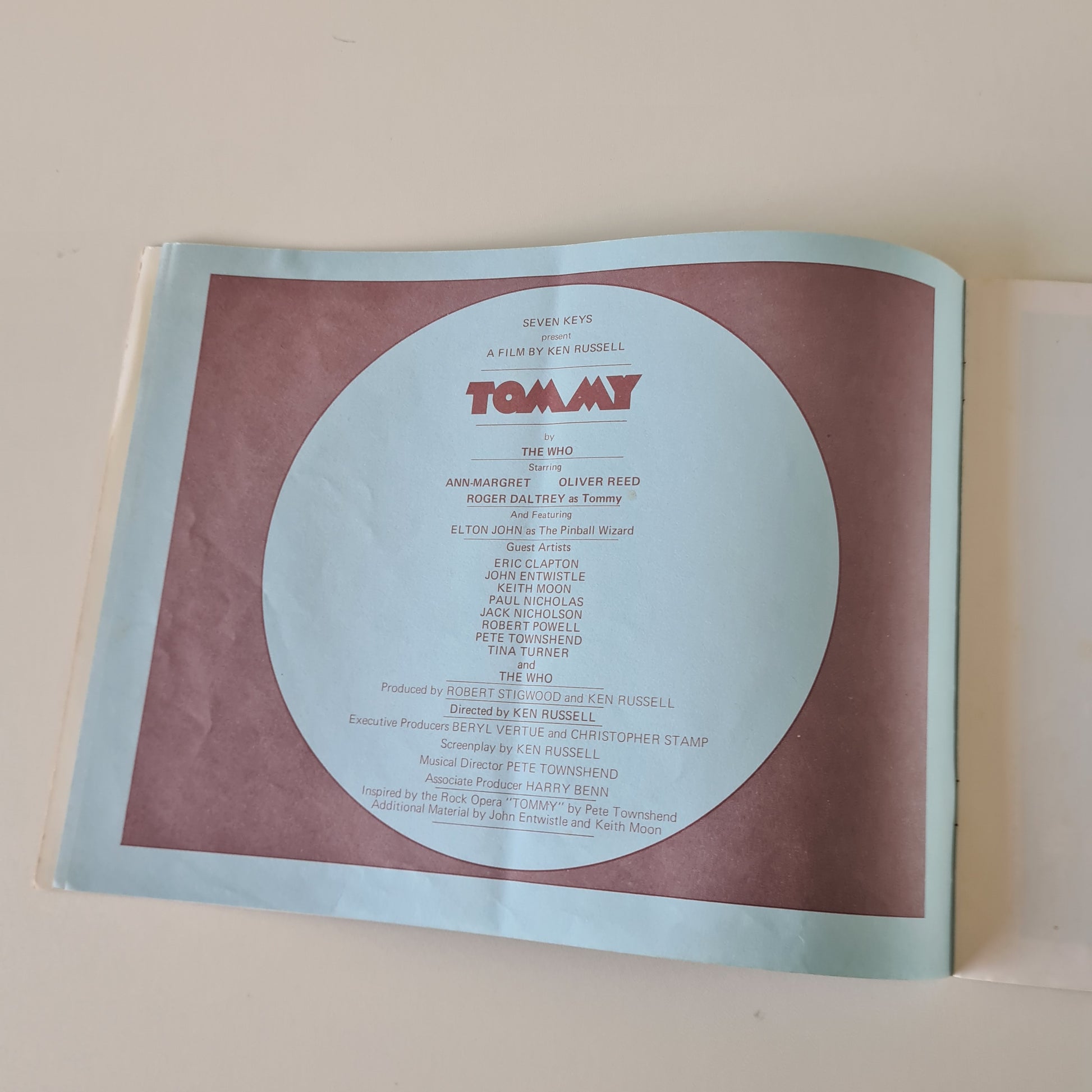 The Who – Tommy: The Movie - 1975 - Movie Cinema Program Booklet - Sound Hound Records
