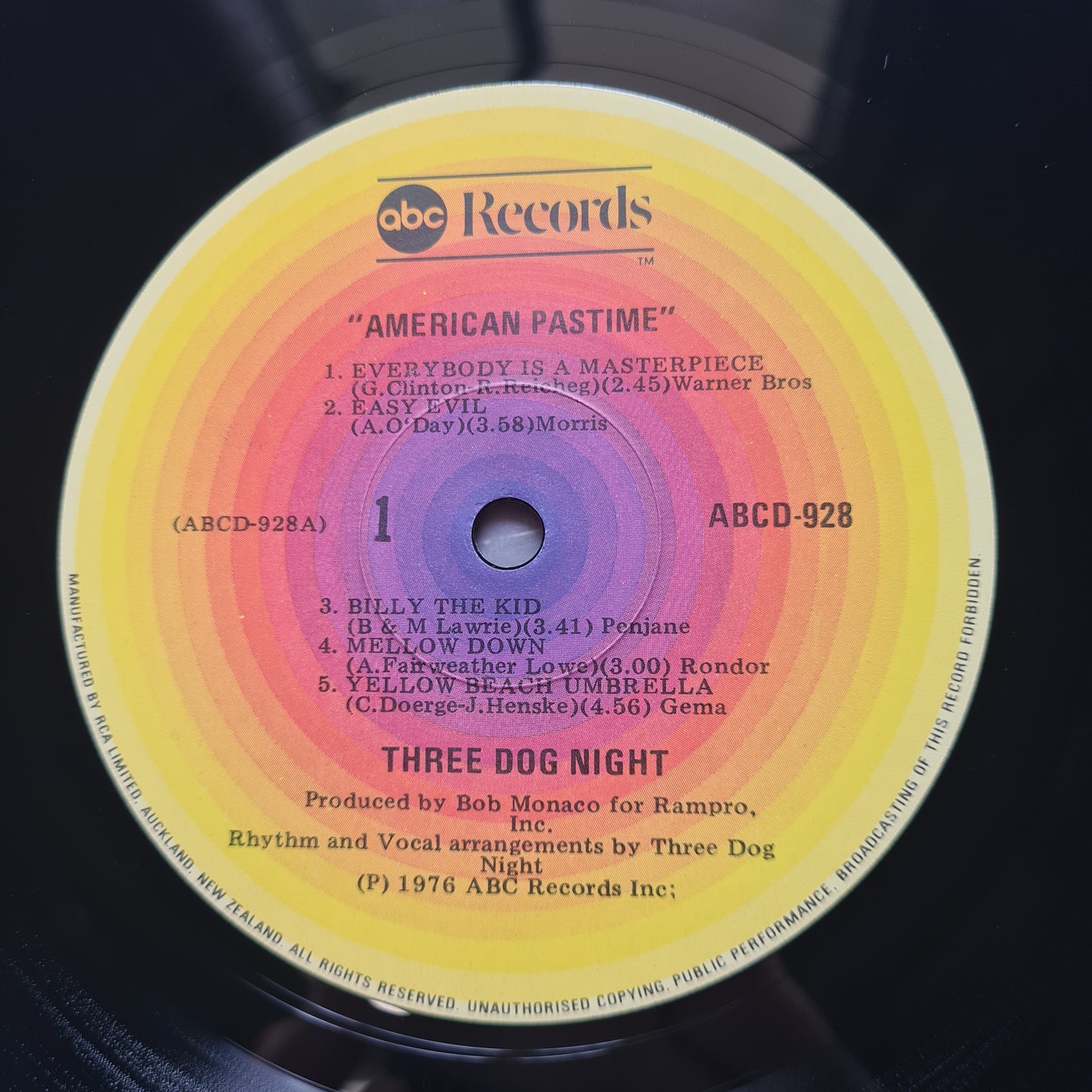 Three Dog Night – American Pastime - 1976 (Near Mint New Zealand Pressing) - Vinyl Record LP - Sound Hound Records