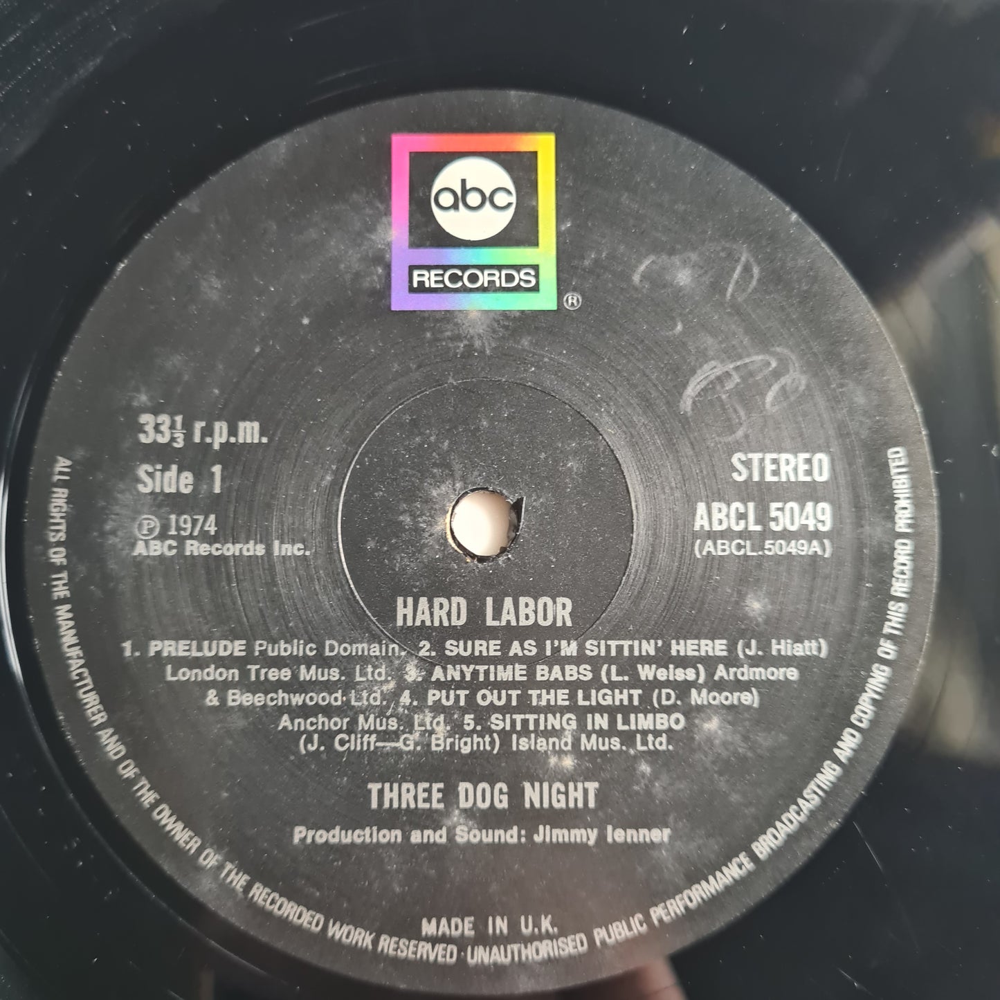 Three Dog Night – Hard Labor - 1974 (UK Pressing) - Vinyl Record LP - Sound Hound Records