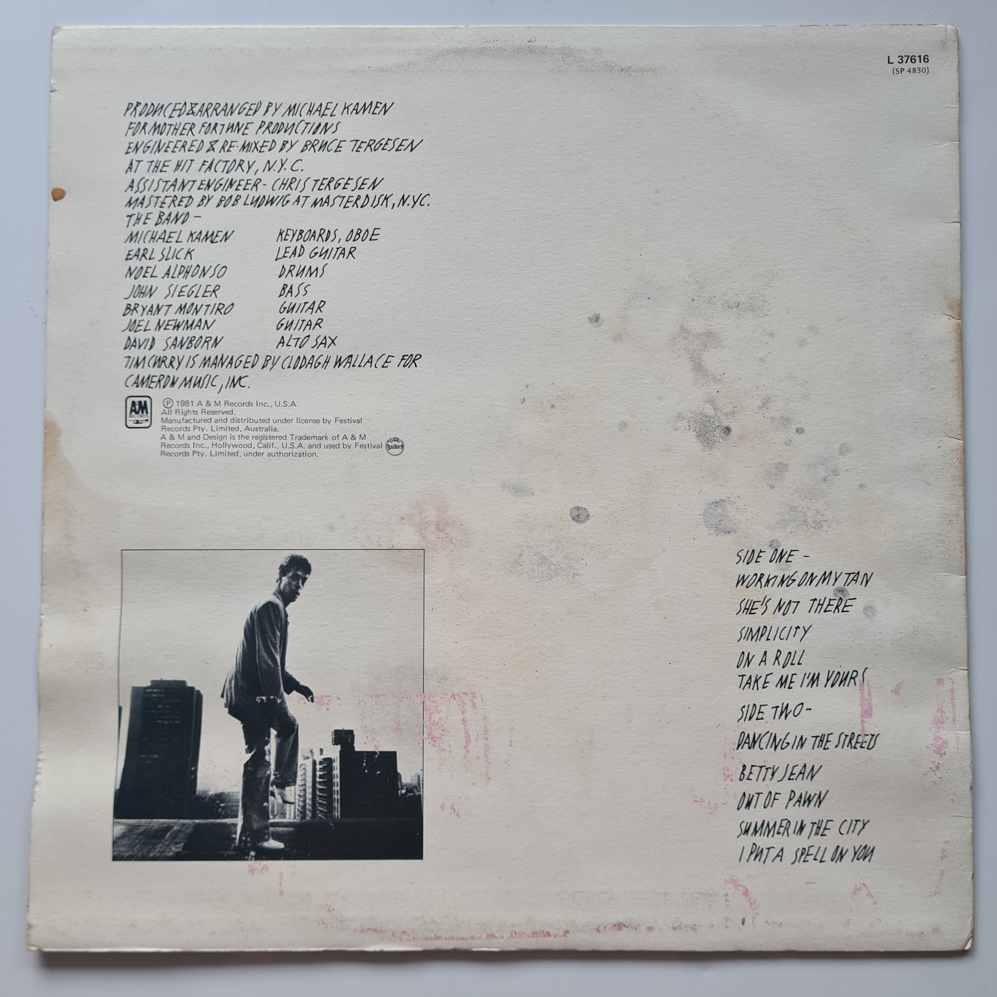 Tim Curry – Simplicity - 1981 - Vinyl Record LP - Sound Hound Records